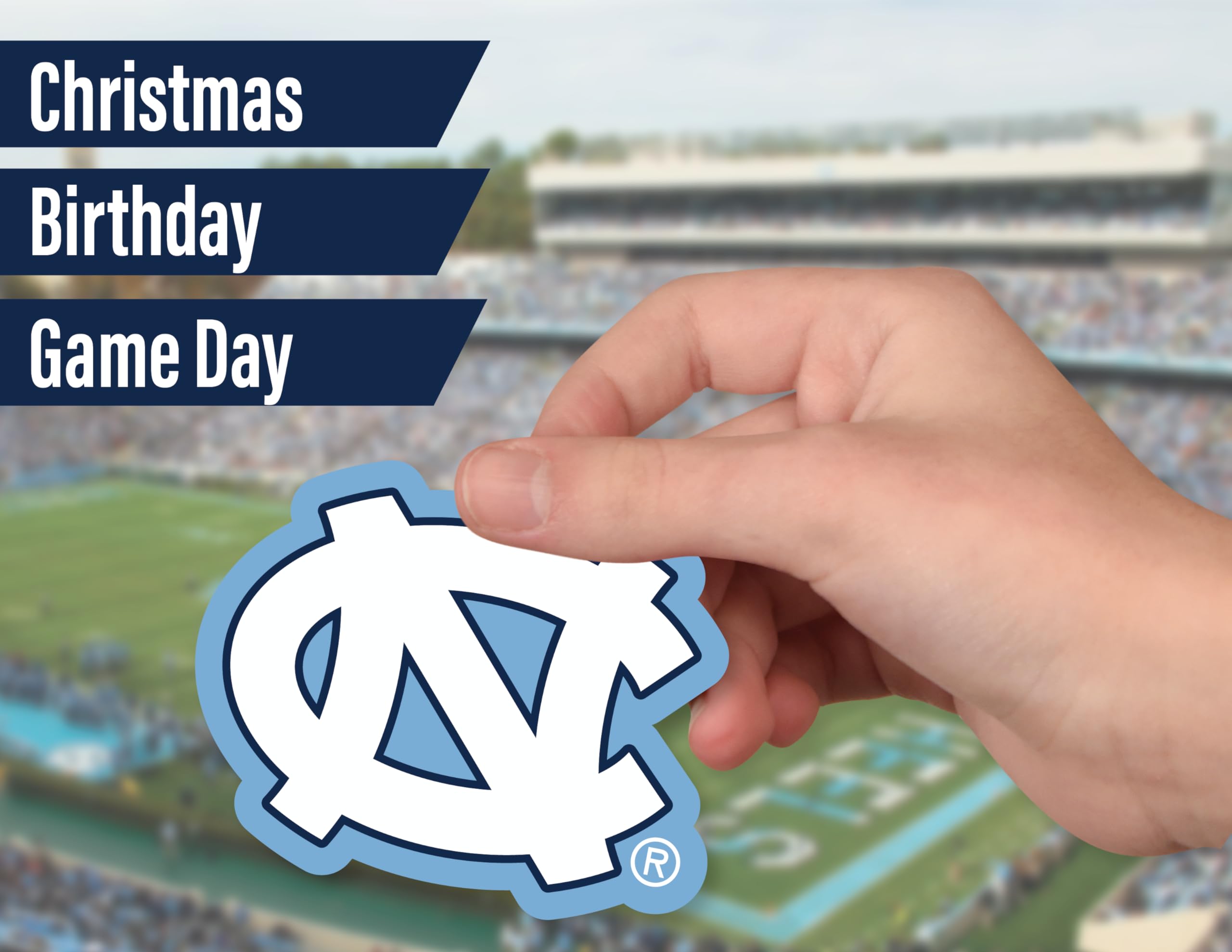 North Carolina Tar Heels Stickers (14 Pcs) 2 Large 5'' For Car Windows 10 Medium 2.5'' For Water Bottles Laptops Phones 2 Mini D