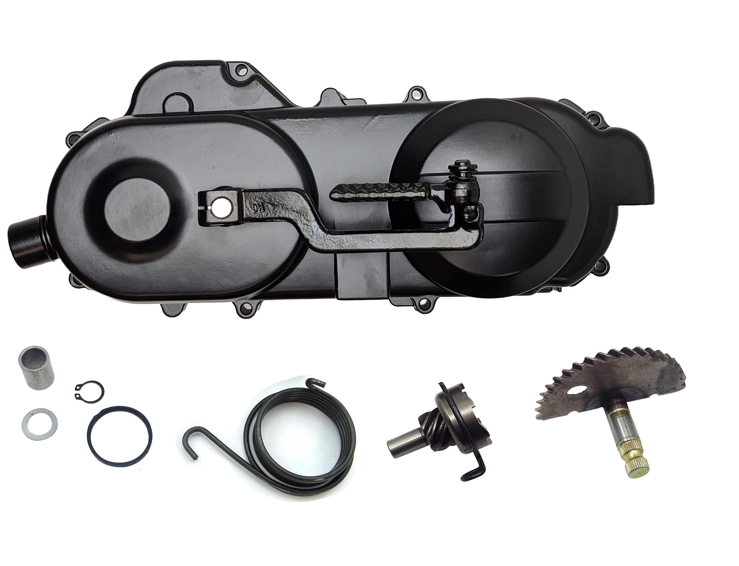 Complete 49cc 50cc Short Kick Start Driver Cover Case Crankcase Assembly With Internal Gears and Kick Start Lever for Scooter Mo