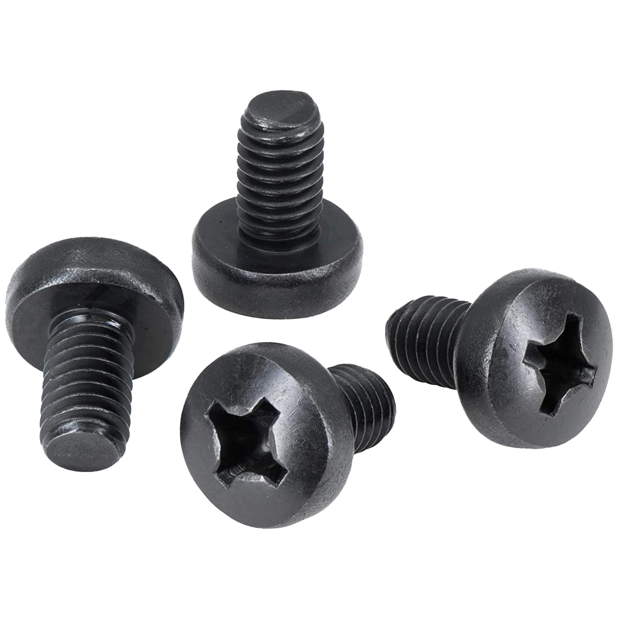 MAKERS BOLT Black Stainless Steel License Plate Screws for BMW & Tesla, M5-0.8 x 8mm, Phillips Pan Head (Pack of 4)