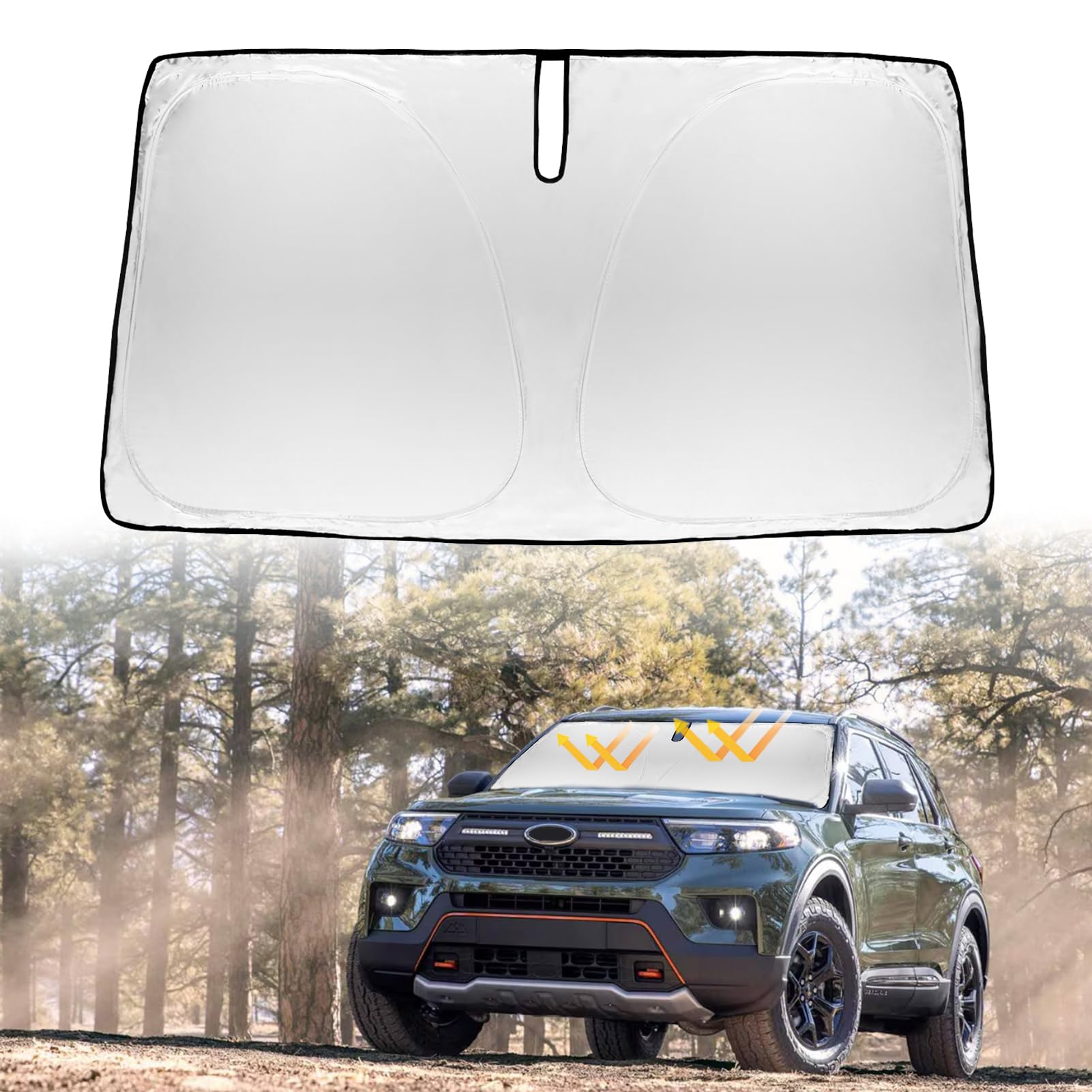 For Ford Explorer 2024 Windshield Sun Shade Window Sunshade Fit For Ford Explorer 2023 2022 2021 2020 Thicken 4-Layer Windshield