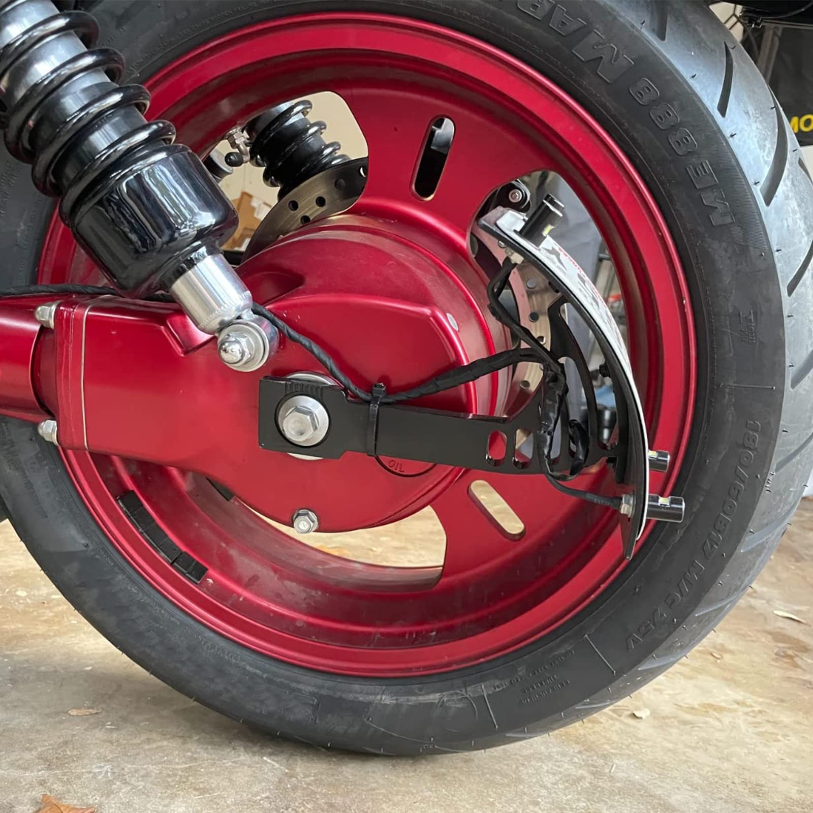 Sunpie Black Motorcycle Cured Vertical Side Mount Licese Plate Tag Holder Bracket Fits All Sport Bike