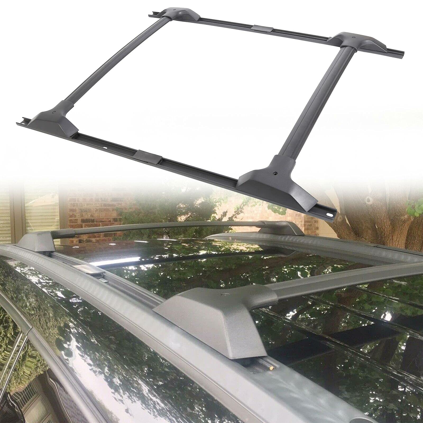 Hecasa Roof Rack Cross Rail Bar Compatible With 2009-2017 Chevy Chevrolet Traverse Ls/Lt/Ltz Replacement For 19244268(Set)