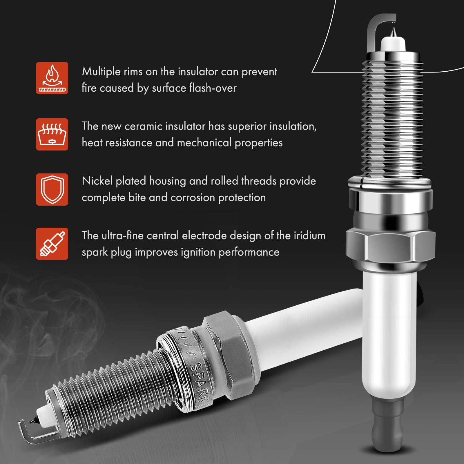 A-Premium Ignition Coils And Spark Plugs Kits Compatible With Hyundai Elantra 2017-2020, Sonata 2015-2019, Tucson 2016-2018, Kon