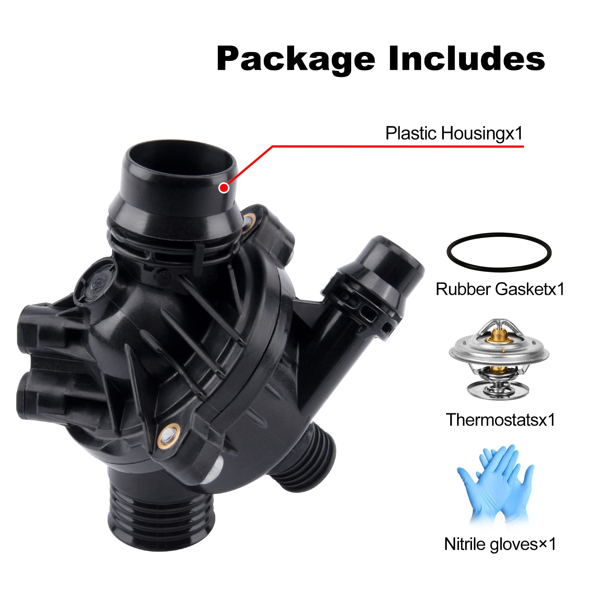 Evil Energy Thermostat Housing Assembly, 11537549476, Compatible With Bmw E60 E65 E90 335I 535I 128I 135I