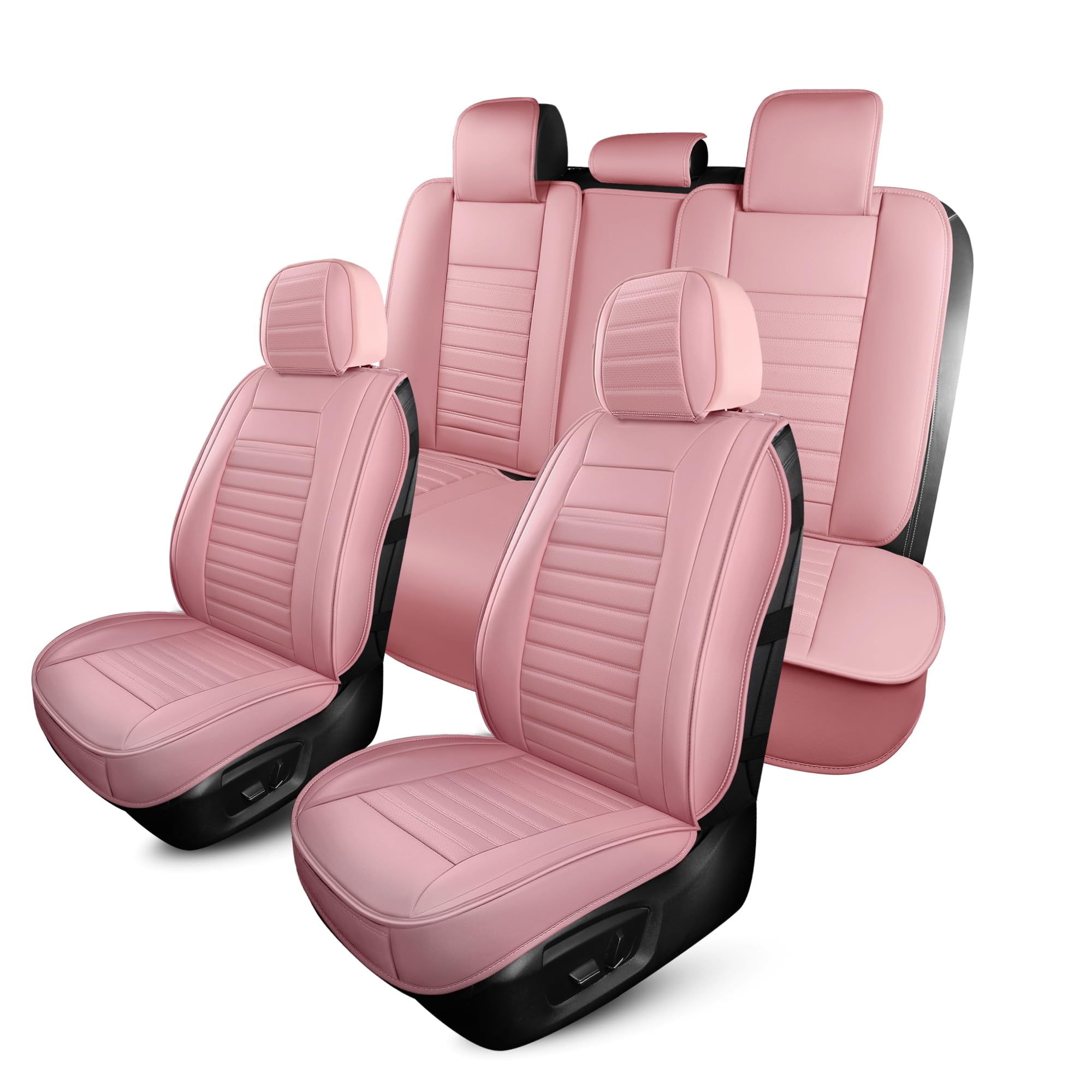 Hchengkikz Car Seat Covers Full Set,Breathable Faux Leather Seat Covers For Cars,Waterproof Automotive Seat Covers Cushion For M