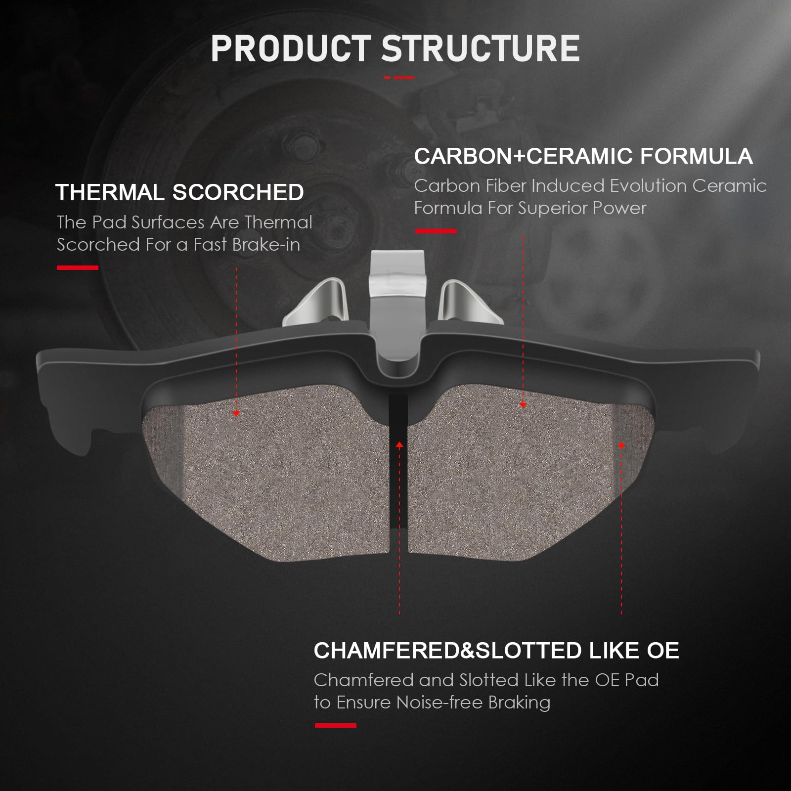Cciyu 8Pcs Front & Rear Ceramic Brake Pads Kits For Bmw 128I, 325I, 328I & X1