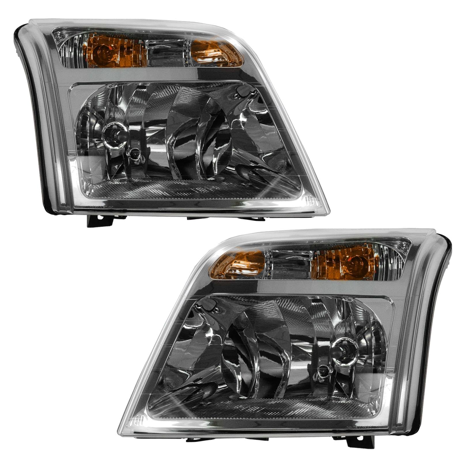 Trq Headlight Assembly Set Headlights Driver & Passenger Side Compatible With 2010-2013 Ford Transit Connect Fo2502296 Fo2503296