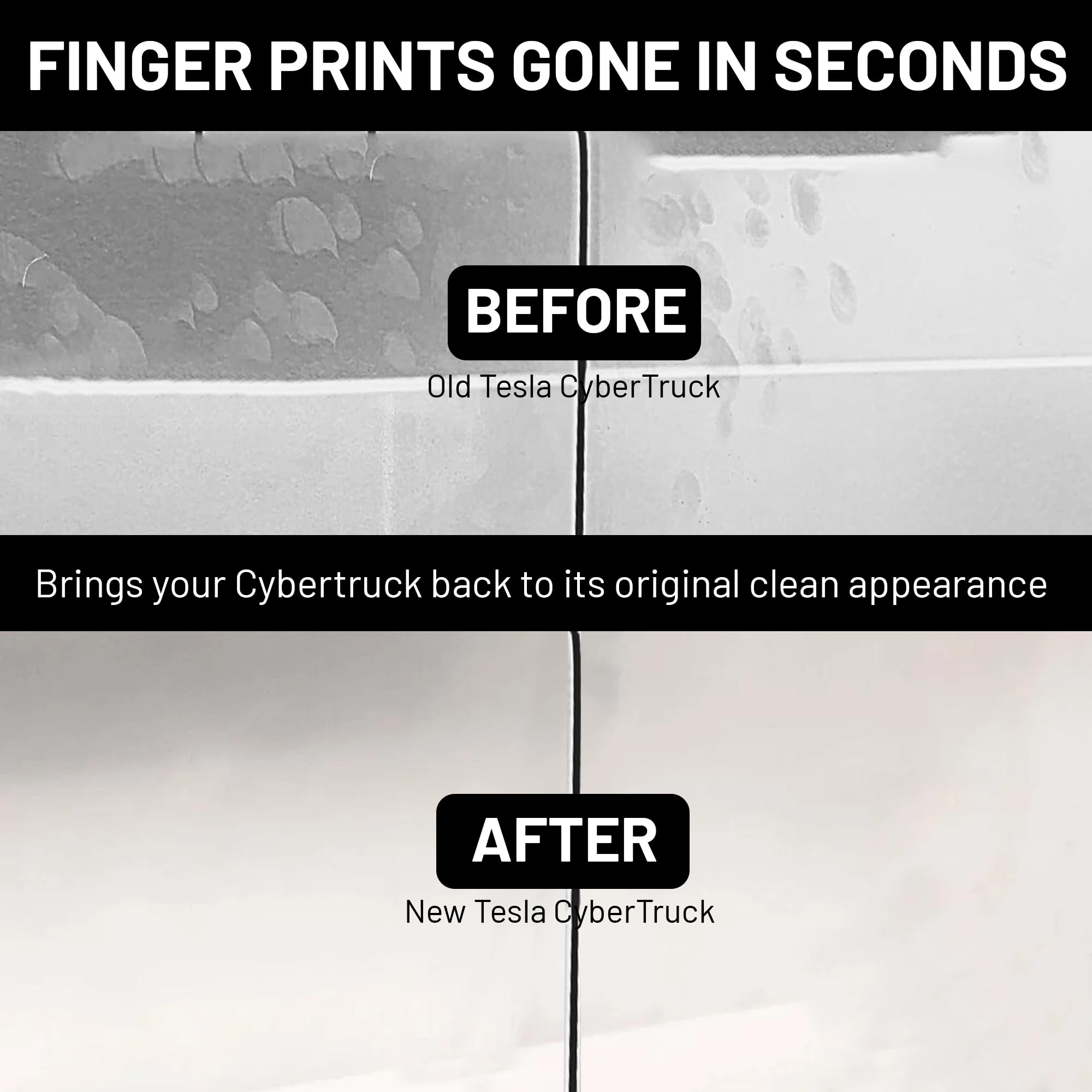 TesLux Exterior Waterless Cleaner for Tesla CyberTruck, Fingerprint & Dirt Remover, Waterless Spray, Spotless Stainless Steel Sh