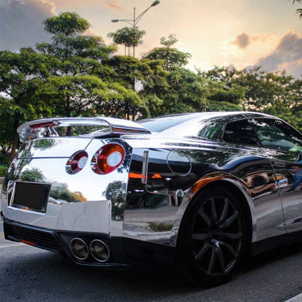 VINYL FROG 12x60 Chrome Mirror Silver Car Wrap Vinyl - Self Adhesive Film with Air Release Technology for DIY Decals