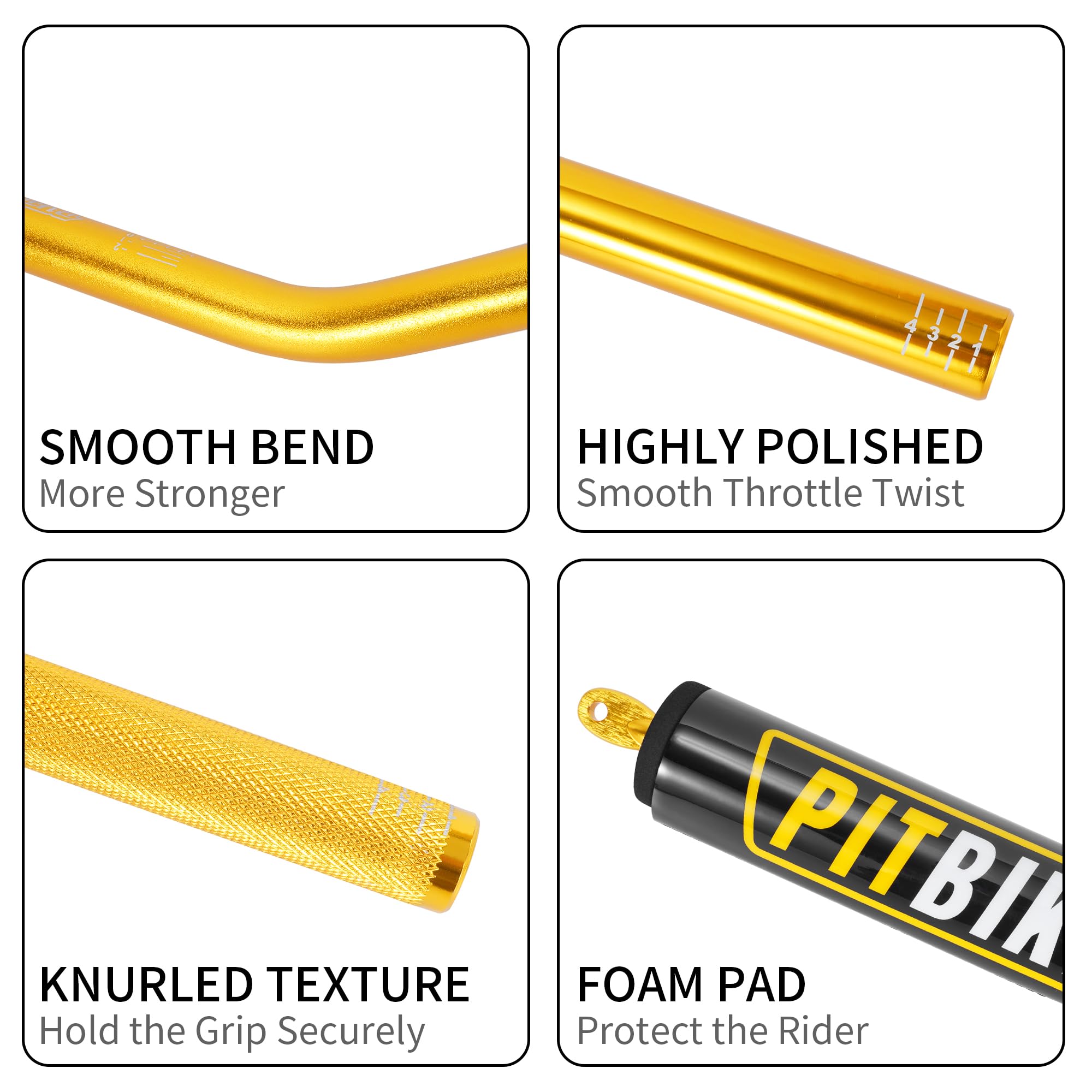 Motorcycle Handlebars 7/8 Inch,RUTU Universal Dirt Bike Handle Bar with Crossbar Pad Low-Rise Drag Bar for Motocross ATV Quad-Go