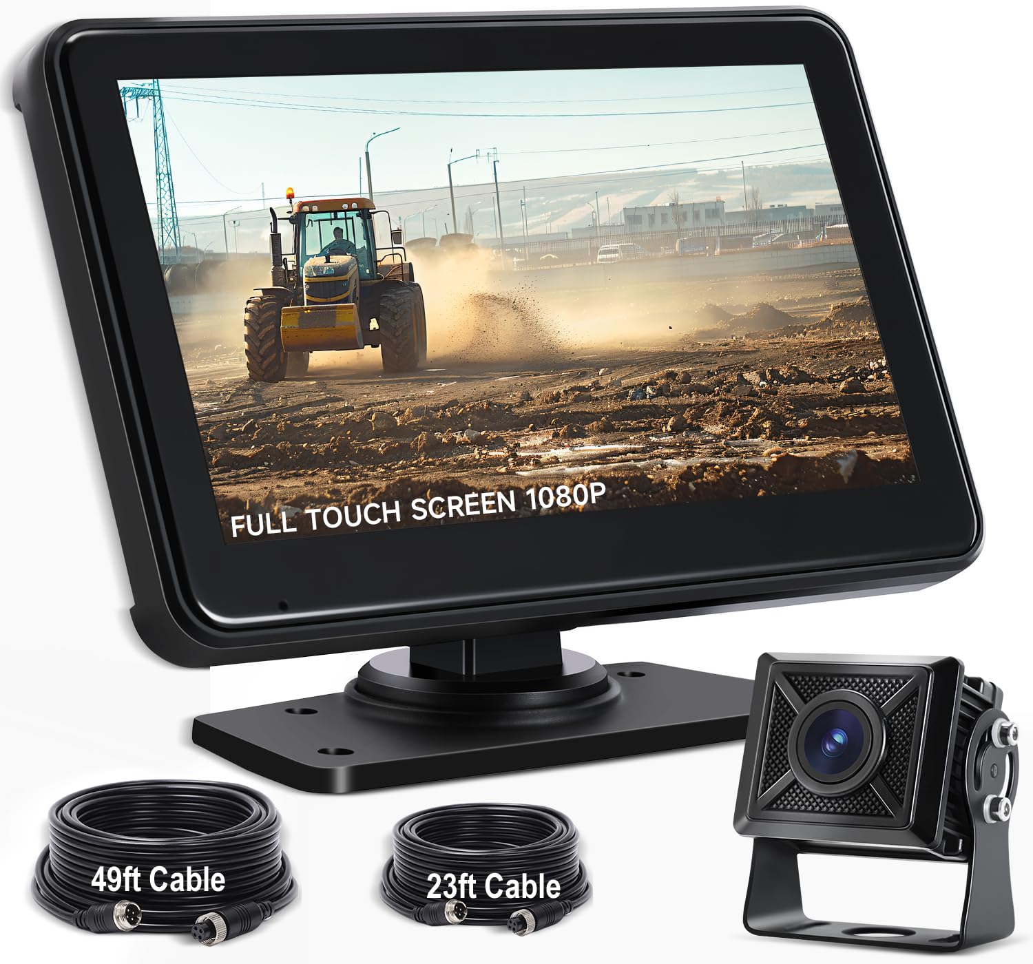 Wired Backup Camera With 7'' Touch Screen Monitor, Rear View Camera System For Truck/Rv/Trailer/Tractor, Colorful Night Vision&1