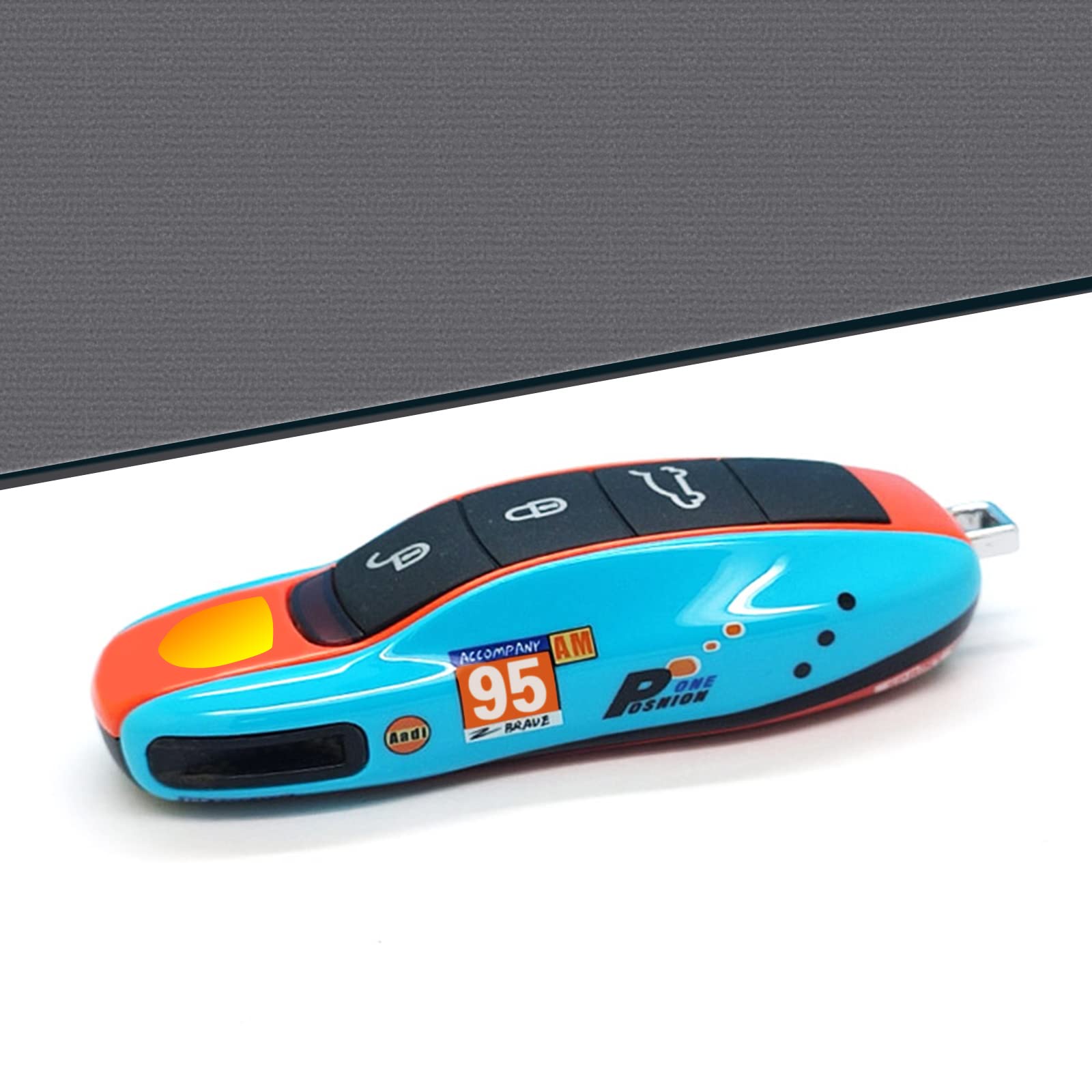 Limbqs Car Key Protection Keychain, Key Cover For Porsche Macan Cayenne Panamera 911 (Old Blue)