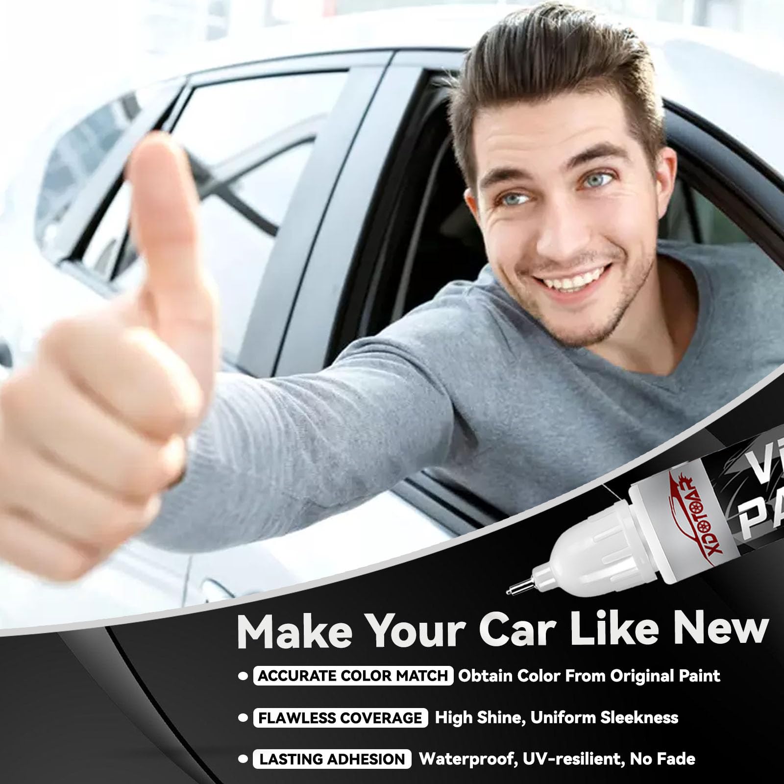 White Car Paint Touch Up Pen, Color Accurate Touch Up Paint For Cars, Professional Automotive Paint Scratch Repair, Lasting Auto