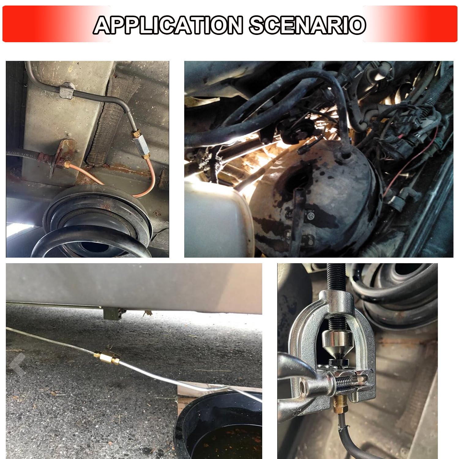 Tnisesm 12Pcs 7/16''-24 Threads Brake Line Fittings Assortment For 1/4'' Brake Line Tube(4 Unions, 8 Nuts)