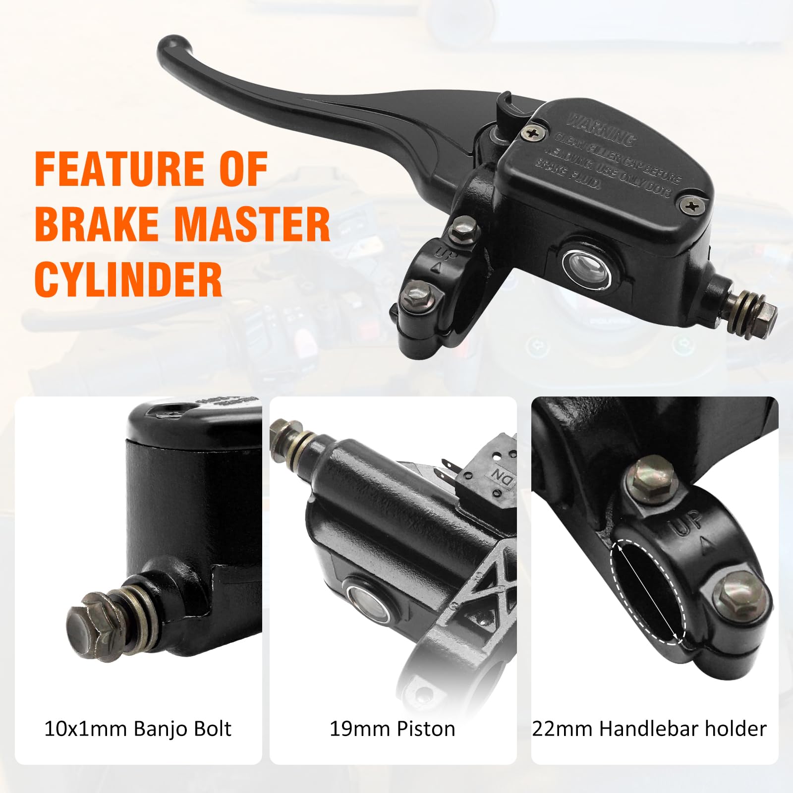 M MATI Front Left & Rear Brake Master Cylinder for Polaris Diesel 455 Sportsman 335 400 450 500 600 700 800 Trail Boss 325 Worke