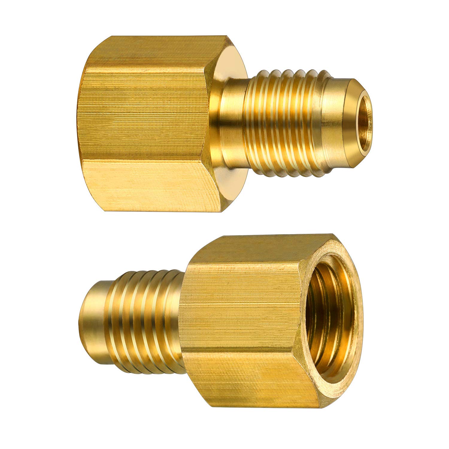 4 Pieces 6015 R134A Brass Refrigerant Tank Adapter To R12 Fitting Adapter 1/2 Female Acme To 1/4 Male Flare Adaptor Valve Core A