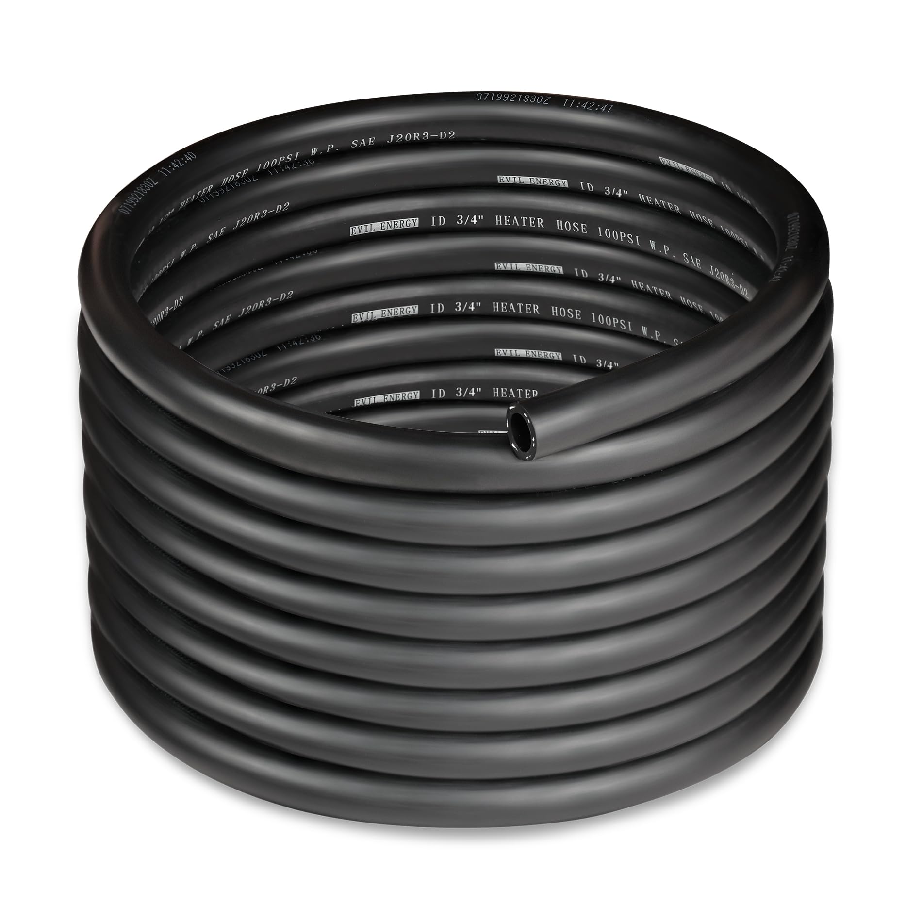 Evil Energy 3/4'' Heater Hose Coolant Radiator Straight 100Psi Sae 20R3 20Ft Black