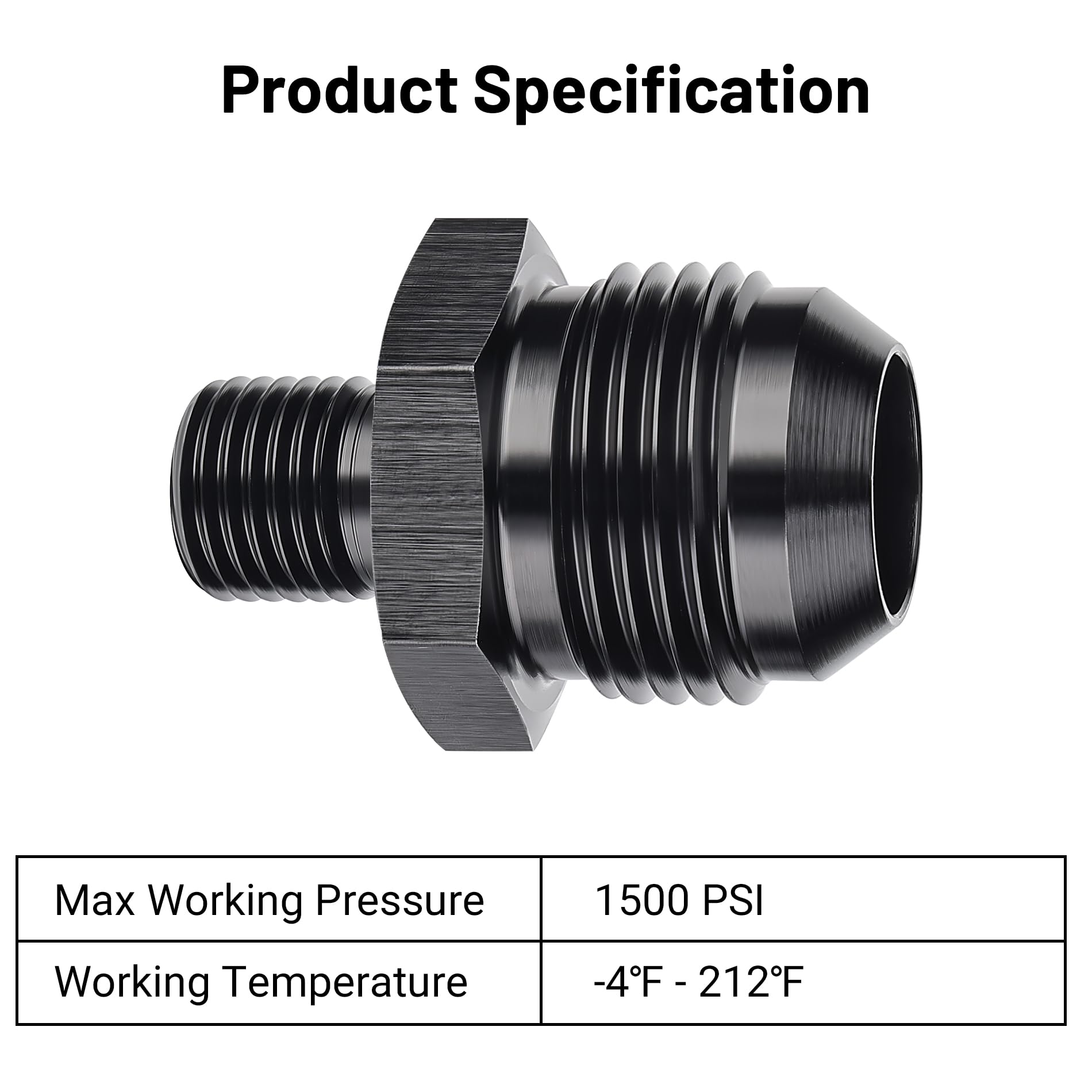 Evil Energy 12An Male Flare To M14 X 1.5Mm Male Metric Fitting Adapter Aluminium Alloy 2Pcs