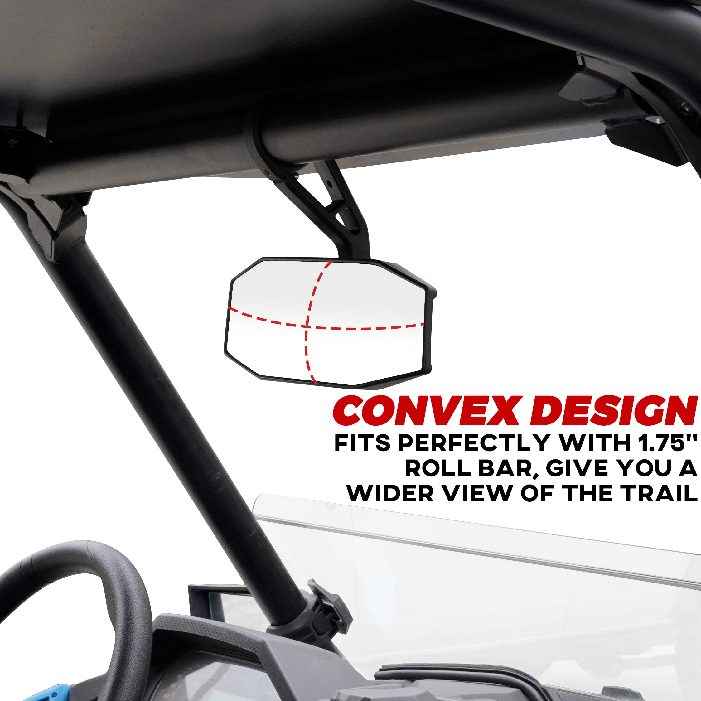 Sautvs Center Convex Rearview Mirror And Adjustable Folding Side Rear View Mirrors Kit For Polaris Rzr Xp Xp4 1000 Turbo S 4 1000 900 2014-2023 Accessories (Replace #2881198, #2881540)