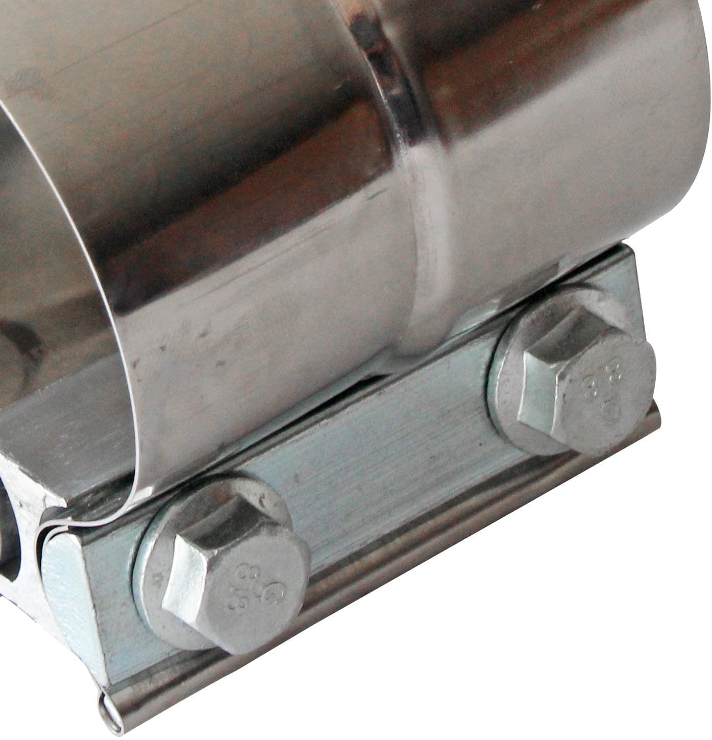 Exhaust Clamps Band Clamp 2.5'' Lap Joint - Stainless Steel Lap Joint With 1 Block 4Pcs For 2.5'' Od To 2.5'' Id Exhaust Pipe, M