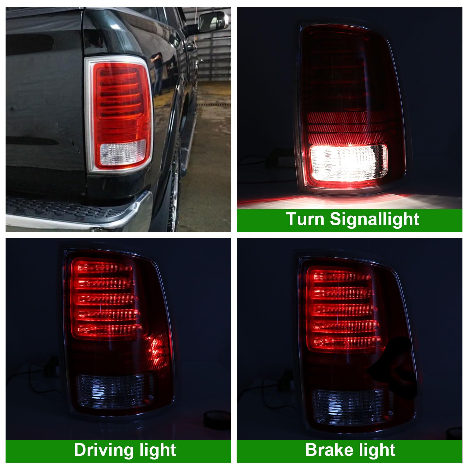 Lochnchn Tail Light Assembly Compatible With Dodge Ram 1500 2013-2018 Ram 2500&3500 2014-2018 Right Passenger Side Led Taillight