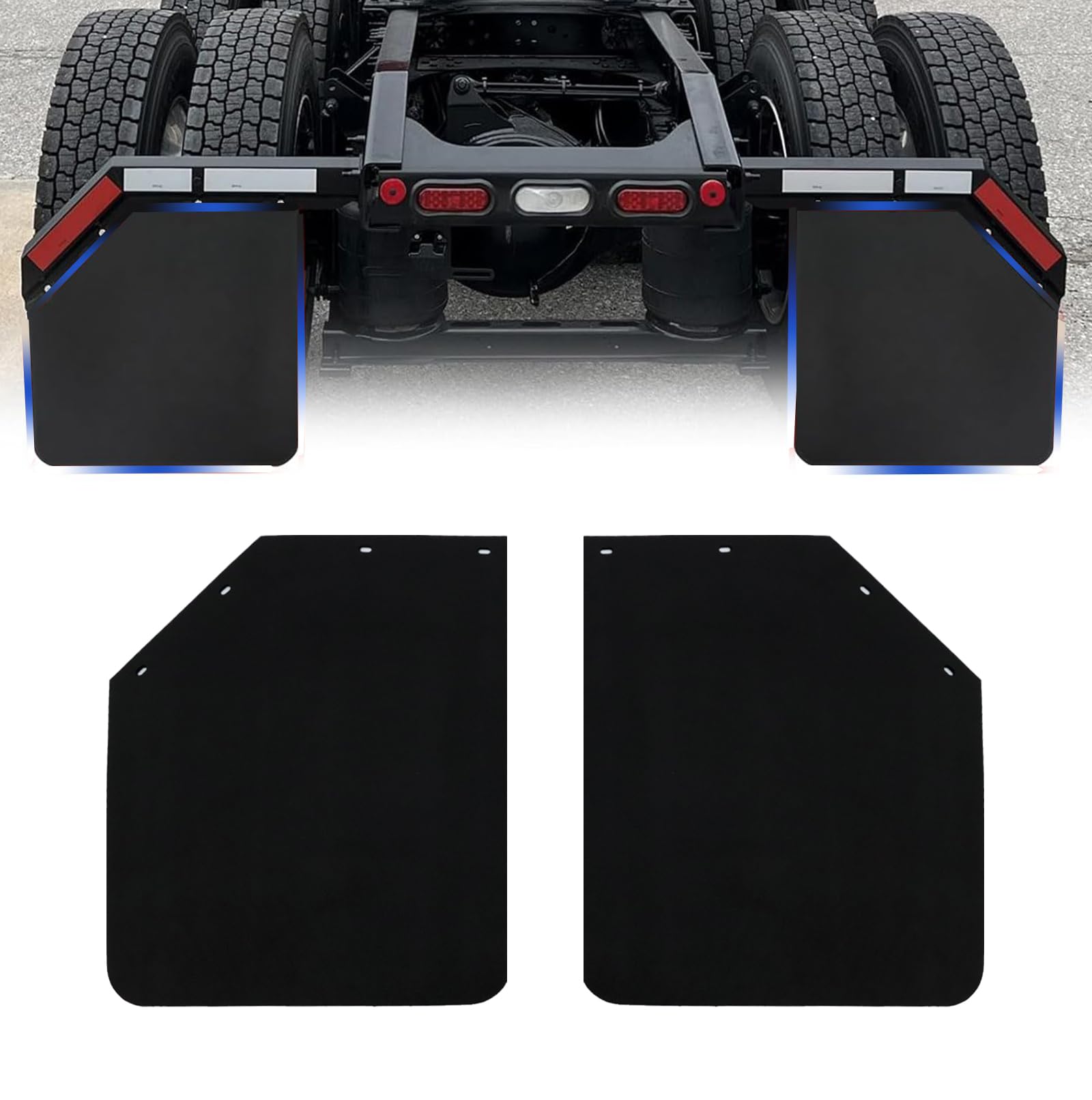 TAIROD 2024 New Upgrade Mud Flap for Semi Truck/Trailer, Black Universal Heavy Duty Rubber MudFlaps, 24x30 inch 2 Pack