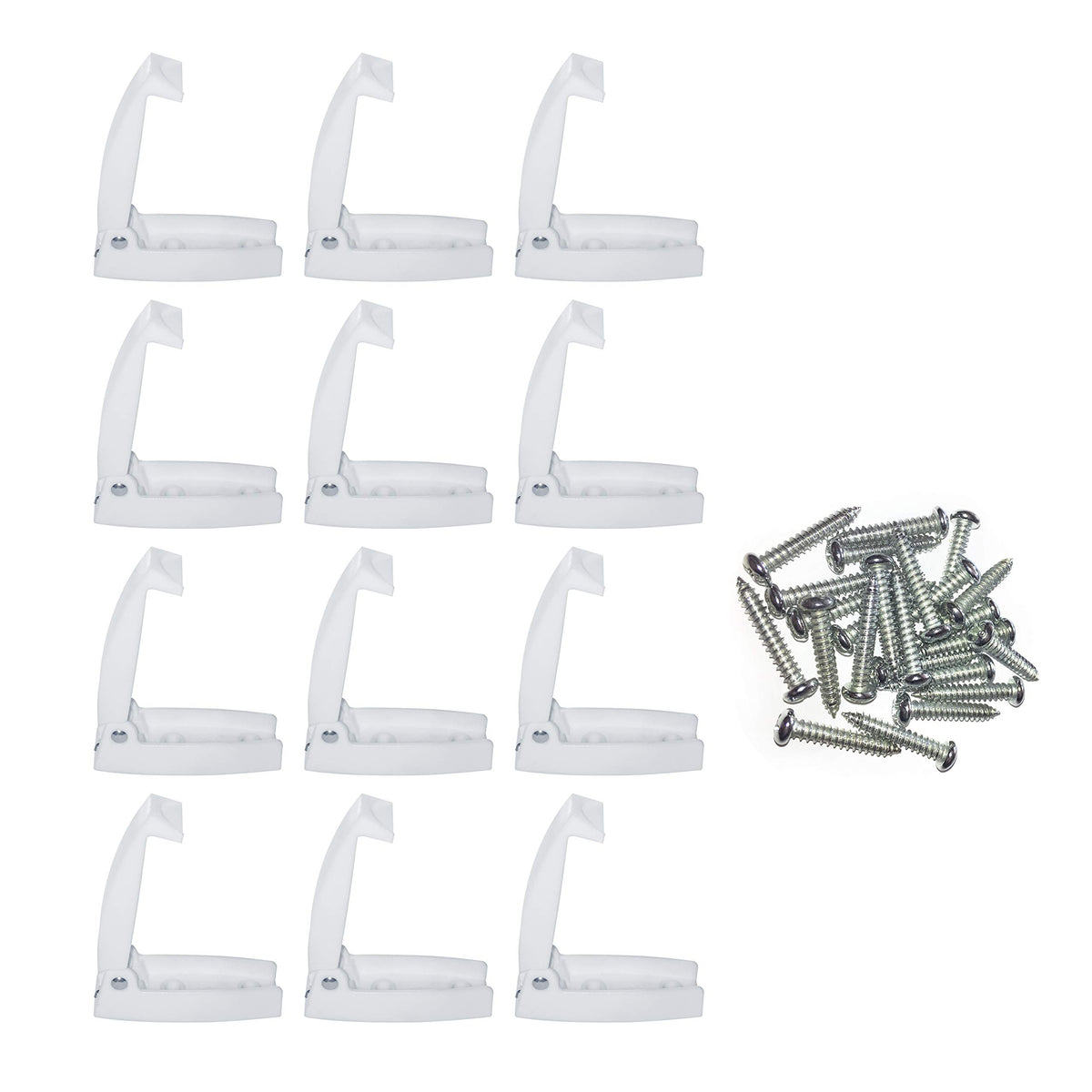 Camp'N - 12 Pack- Baggage Door Catch - Clip - Holder - For Rv, Trailer, Camper, Motor Home Baggage Doors (White)