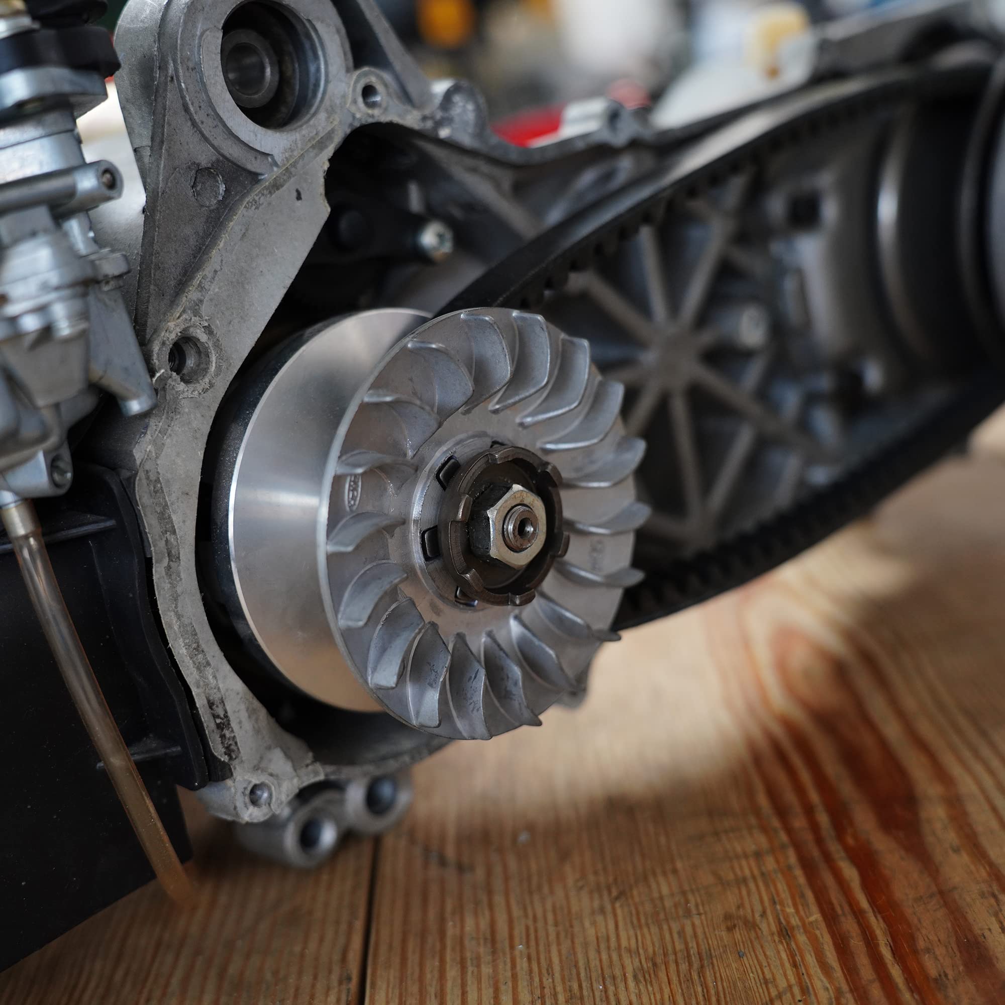 Jiayan Transmission Rebuild Kit - Replacement Clutch Kit Compatible With Polaris Sportsman Atv, Predator, Scrambler, 50Cc Quad Bike - Includes Clutch & Variator Assembly, Drive Belt & Roller Weights