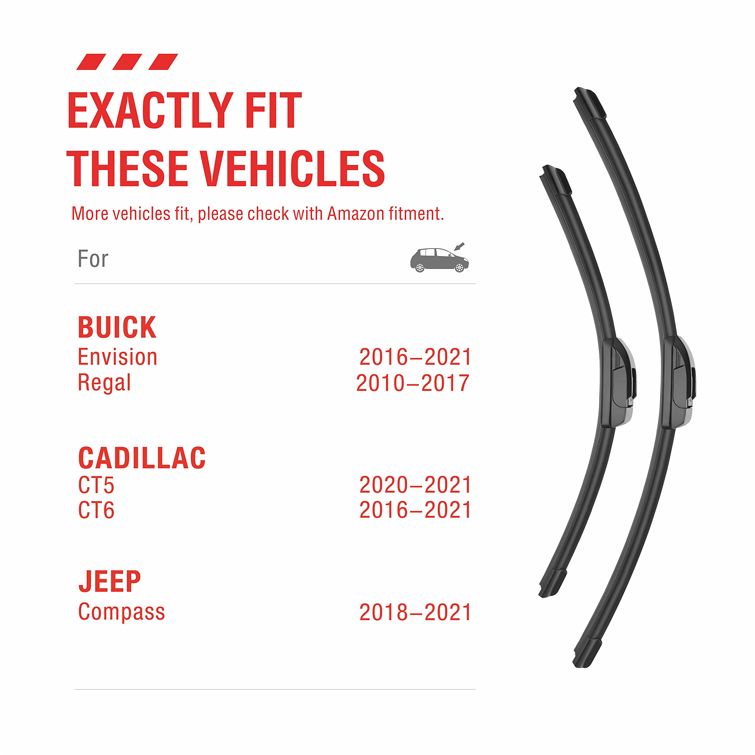 Oem Quality Performance Premium Windshield Wiper Blades 24 And 18,All-Season Auto Replacement Wiper Blades,Fit Toyota Corolla 20