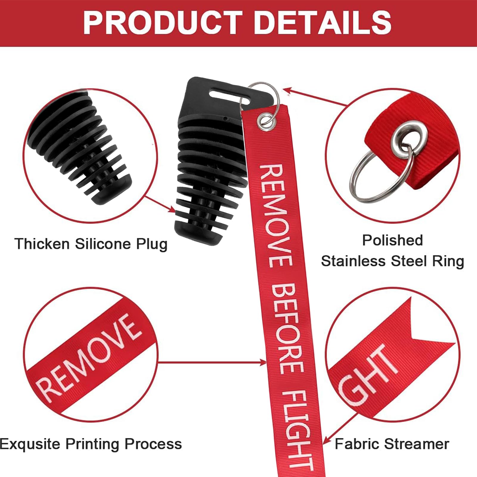 Muffler Exhaust Wash Plug, Hoedia 2 Pack Wash Plugs With 2 Streamers, Fit Most 2 Stroke 4 Stroke Motorcycle Bikes With Rubber Ex