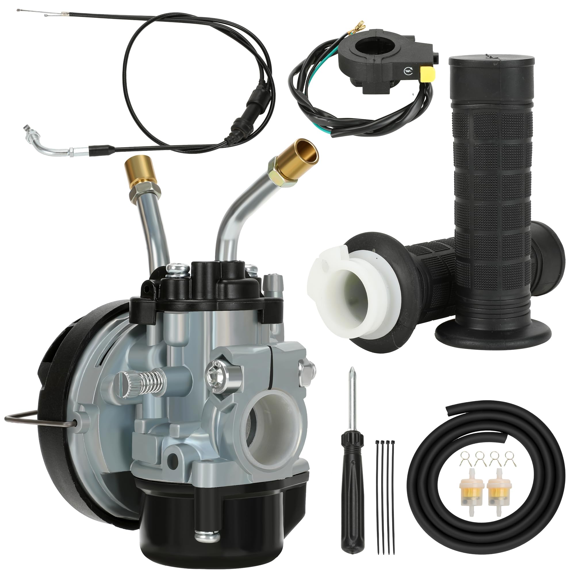 Yoxufa Upgraded 2 Stroke Carburetor Throttle Cable Assembly Kit For 80Cc 100Cc 49Cc 50Cc 66Cc Engine Gas Motor Motorized Bike Motorcycle Bicycle High Performance Parts