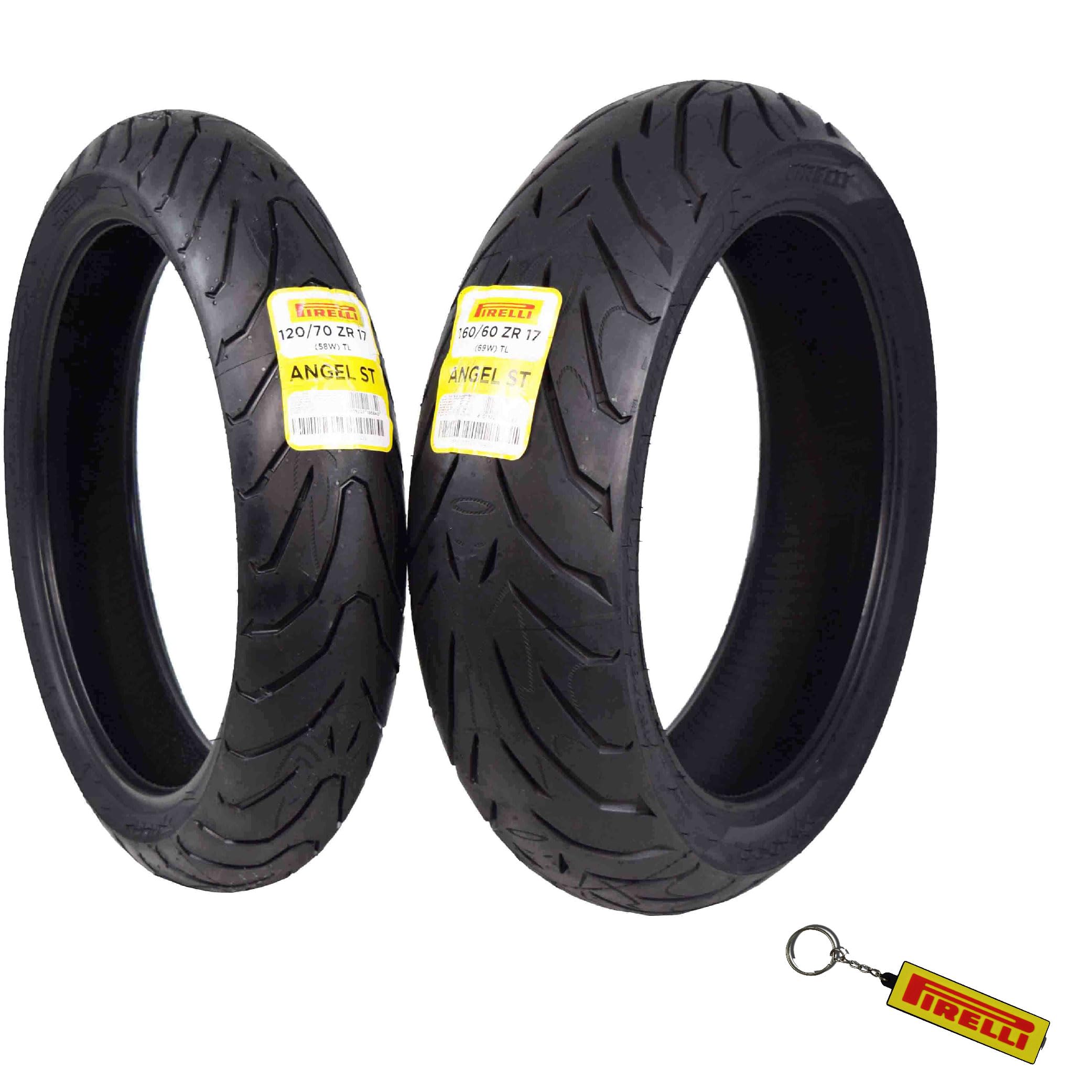Pirelli Angel St Front 120/70Zr17 & Rear 160/60Zr17 Sport Touring Motorcycle Tires - 120/70-17 160/60-17 Two Pack