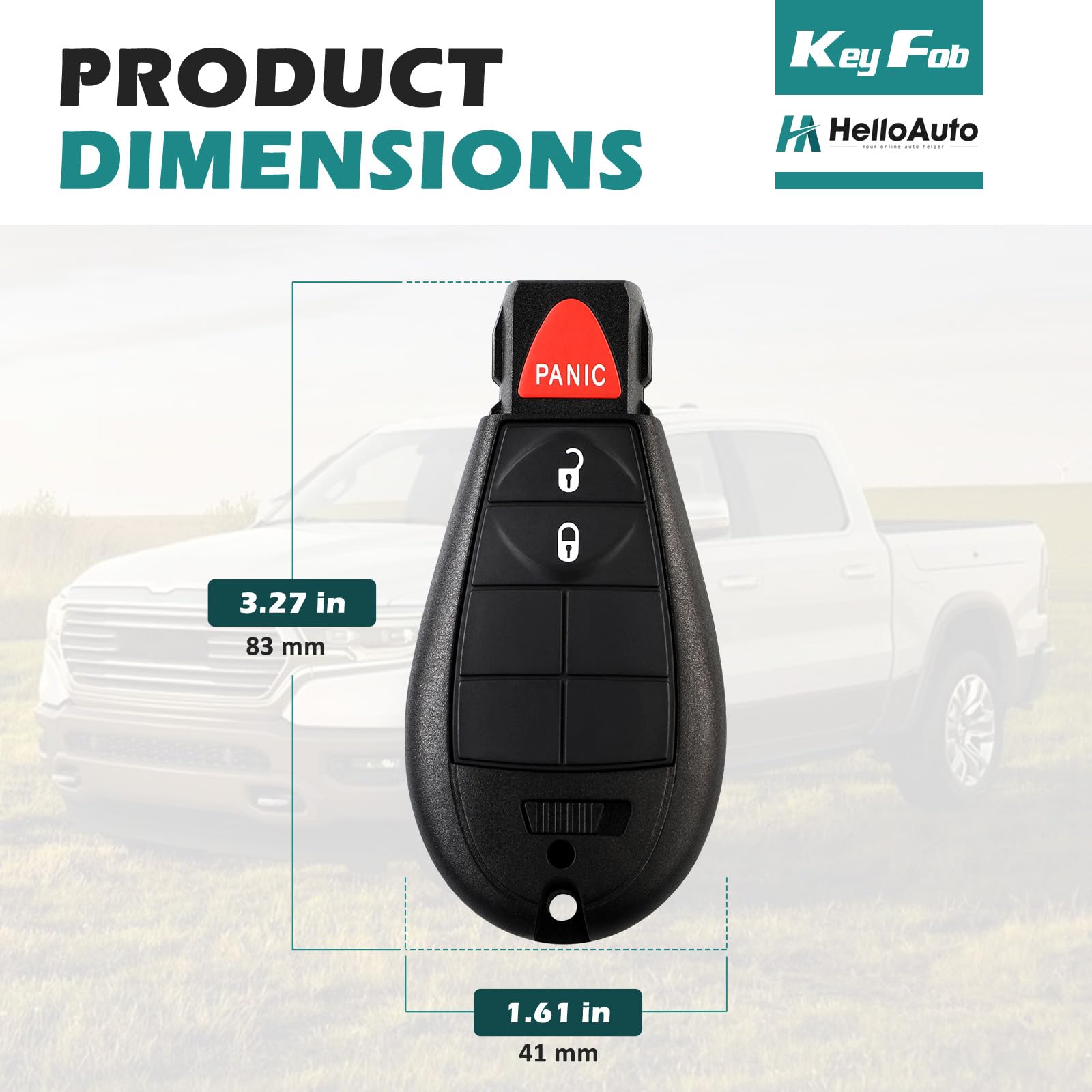 Key Fob For 2009-2012 Dodge Ram 1500 2500 3500, Fits For Dodge Journey Challenger Grand Caravan Key Fob Shell, Jeep Grand Cherok