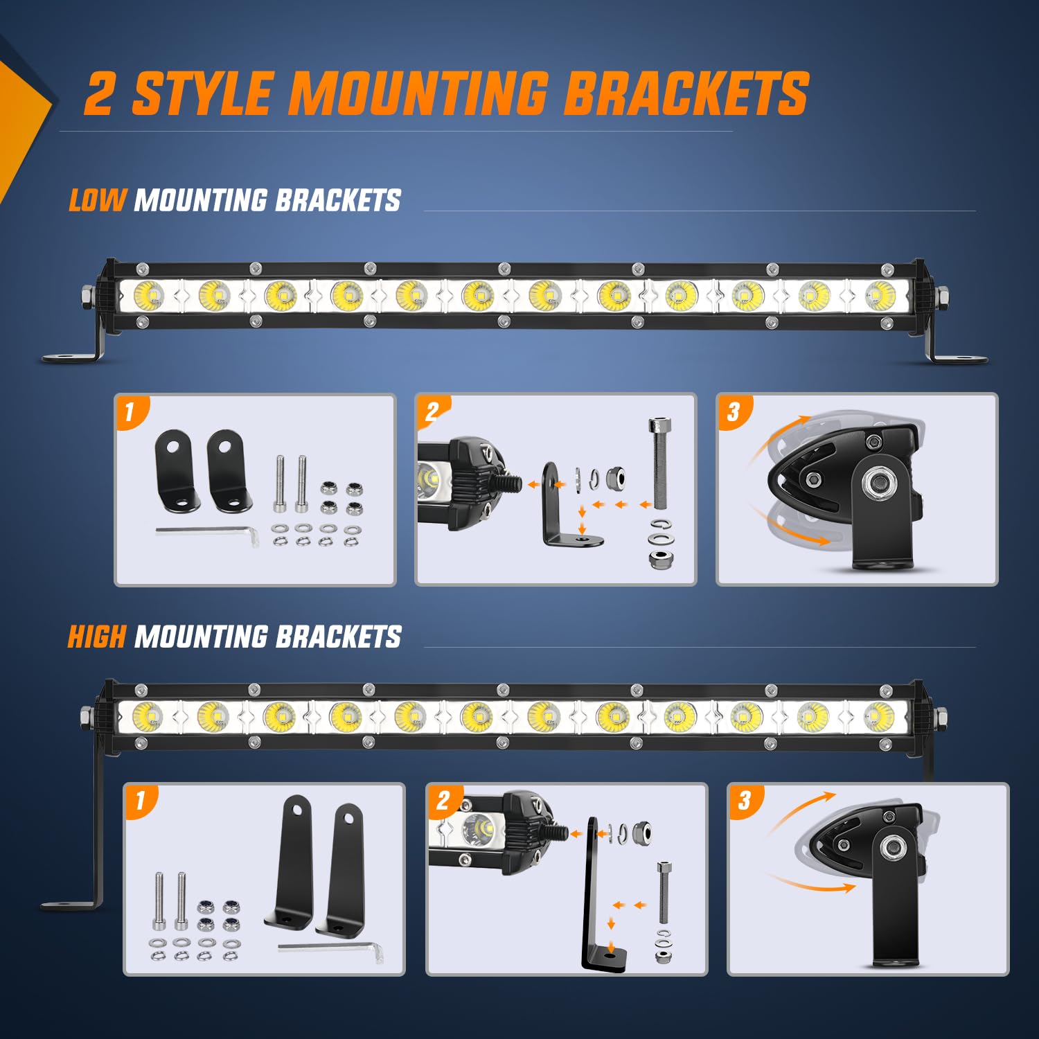 Nilight Single Row Led Light Bar Ultra-Slim Flood Light Bar 13 Inch 36W Fog Driving Work Roof Bumper Lighting For Offroad 4X4 Tr