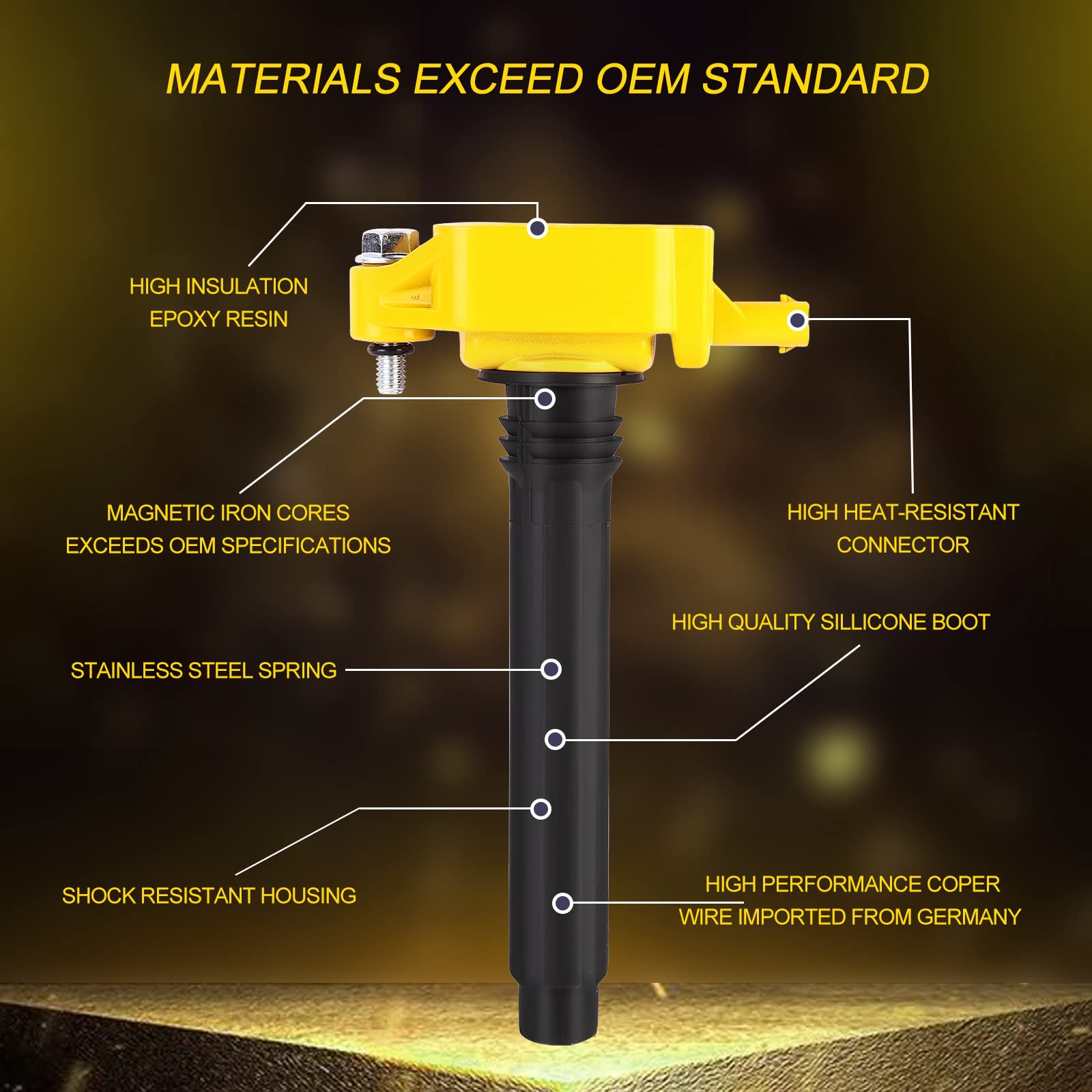 Partselect 6Pcs Ignition Coil Pack Uf648 C1791 5C1848 Replacement For Jeep Grand Cherokee Wrangler Dodge Avenge Challenger Charg