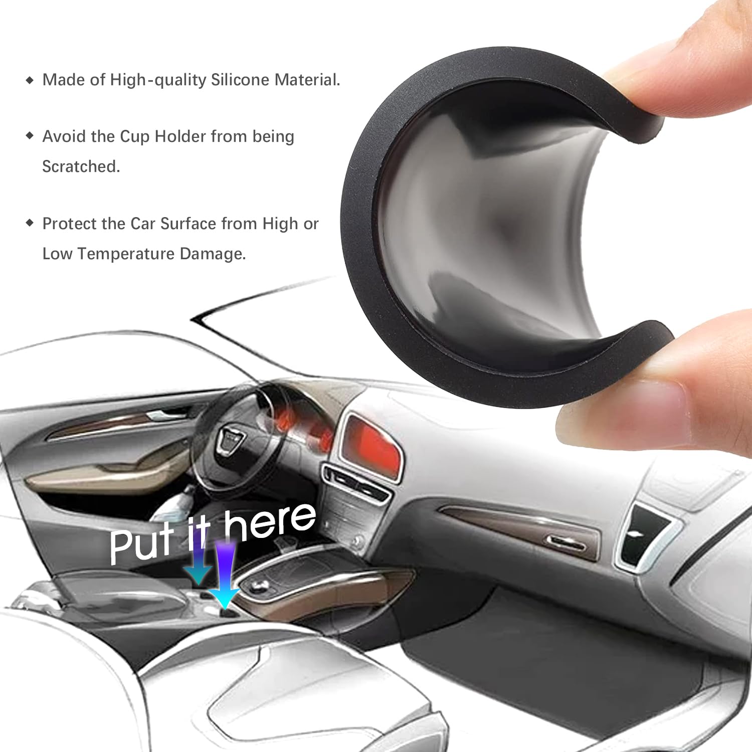 Aoolpu 2Pcs Car Cup Holder Coasters Accessories, 2.75-Inch Car Interior Coasters Accessories For Football Fans, Durable Non Slip