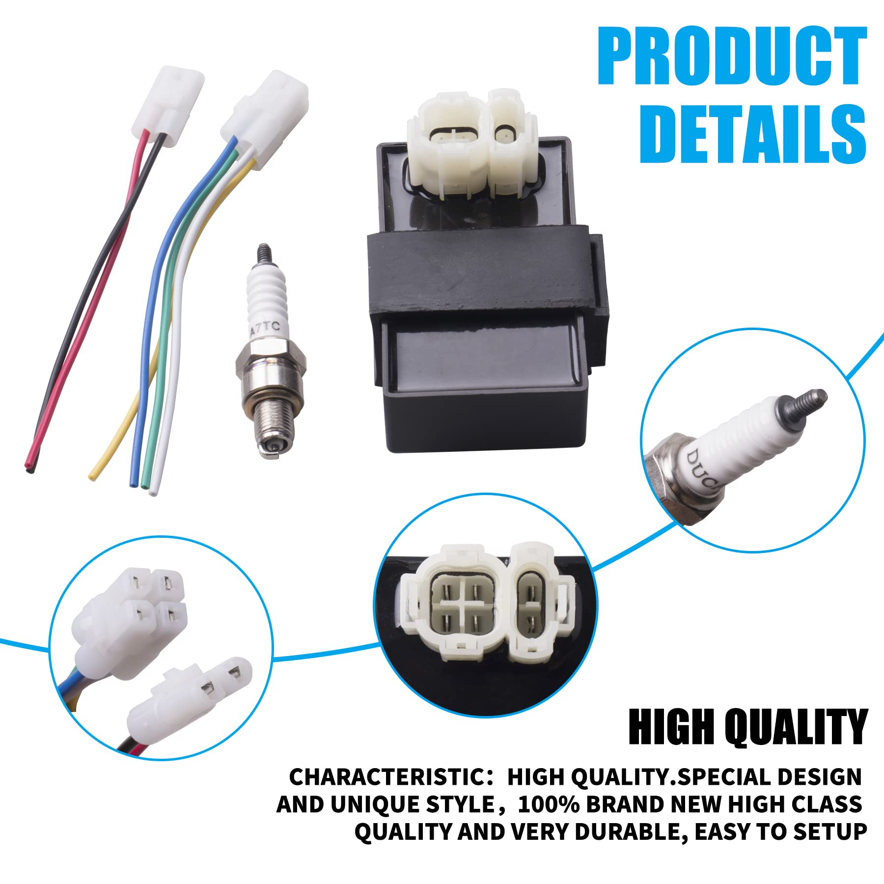 Jingke 6 Pin Dc Cdi Box For Gy6 4 Stroke 50Cc 125Cc 150Cc Scooter Moped Taotao Atv Quad Go Kart Bike (Dc-Gy6)