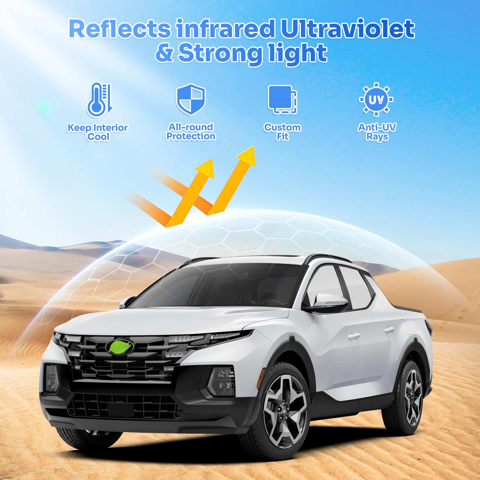 Canvcle Sunshades For 2015-2020 Ford F150 Supercrew 4 Door Accessories Sun Shade Side Rear Window Shade Cover Sun Visor Shield P