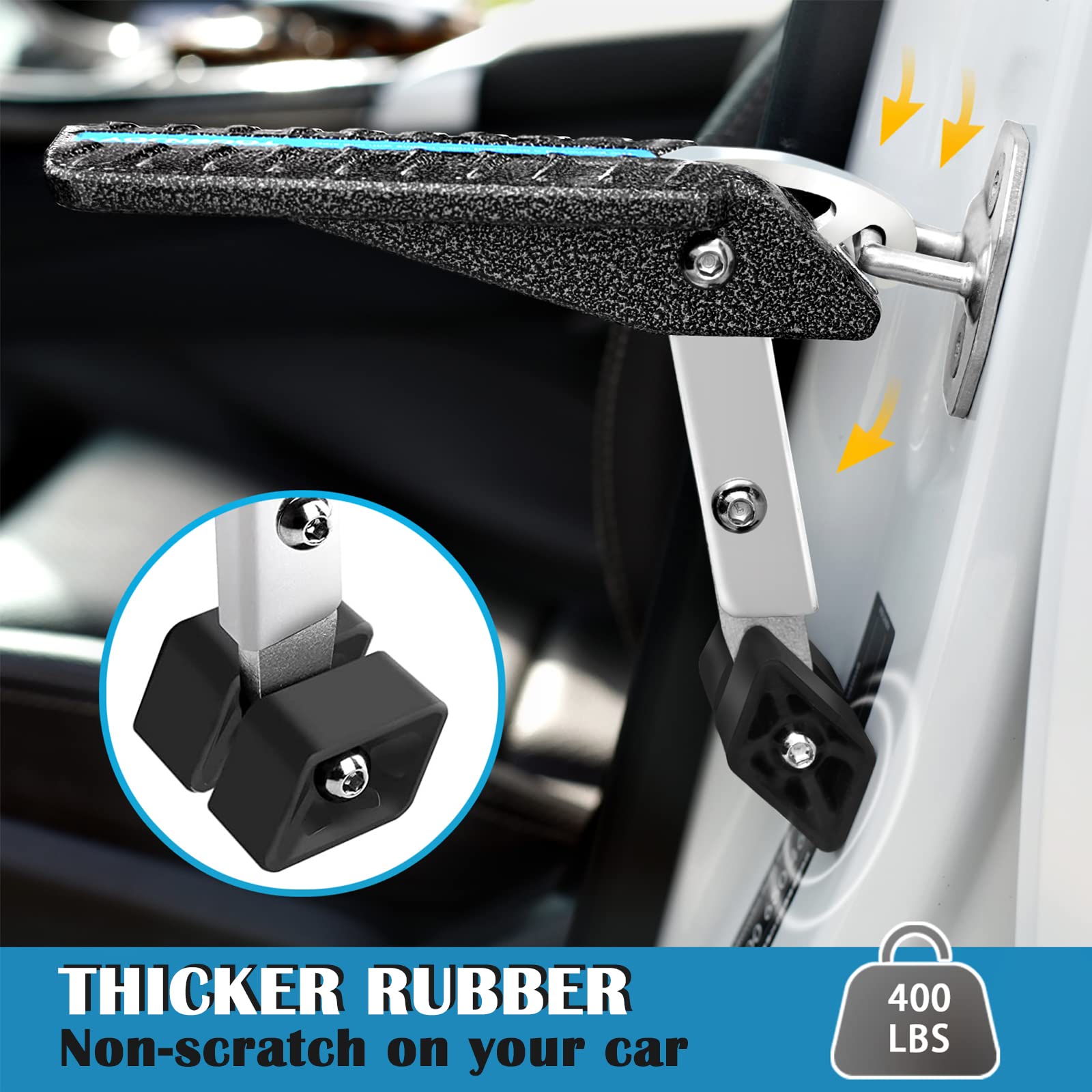 Tooenjoy Extra Protection Car Door Latch Step Both Feet Stand Pedal Ladder/No Assemble Foldable Heavy Duty Car Gadgets For Roof