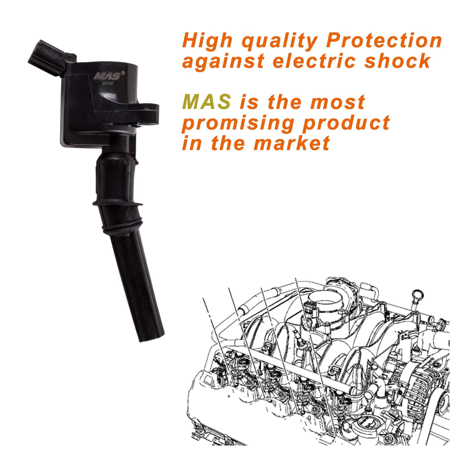 Mas Set Of 8 Ignition Coil Dg508 And Motorcraft Spark Plug Sp493 Compatible With Ford Lincoln Mercury 4.6L Engines Dg457 Dg472 Dg491 F523 3W7Z12029Aa 1L2U12029Aa 1L2U12A366A
