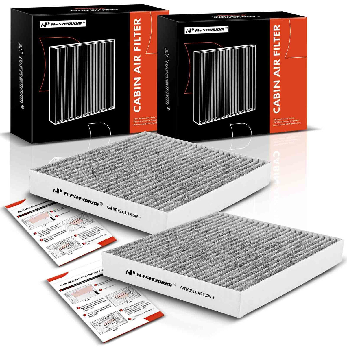 A-Premium 2-Pc Cabin Air Filter W/Activated Carbon - Compatible With Toyota, Lexus, Land Rover, Scion, Subaru, Pontiac, Jaguar -