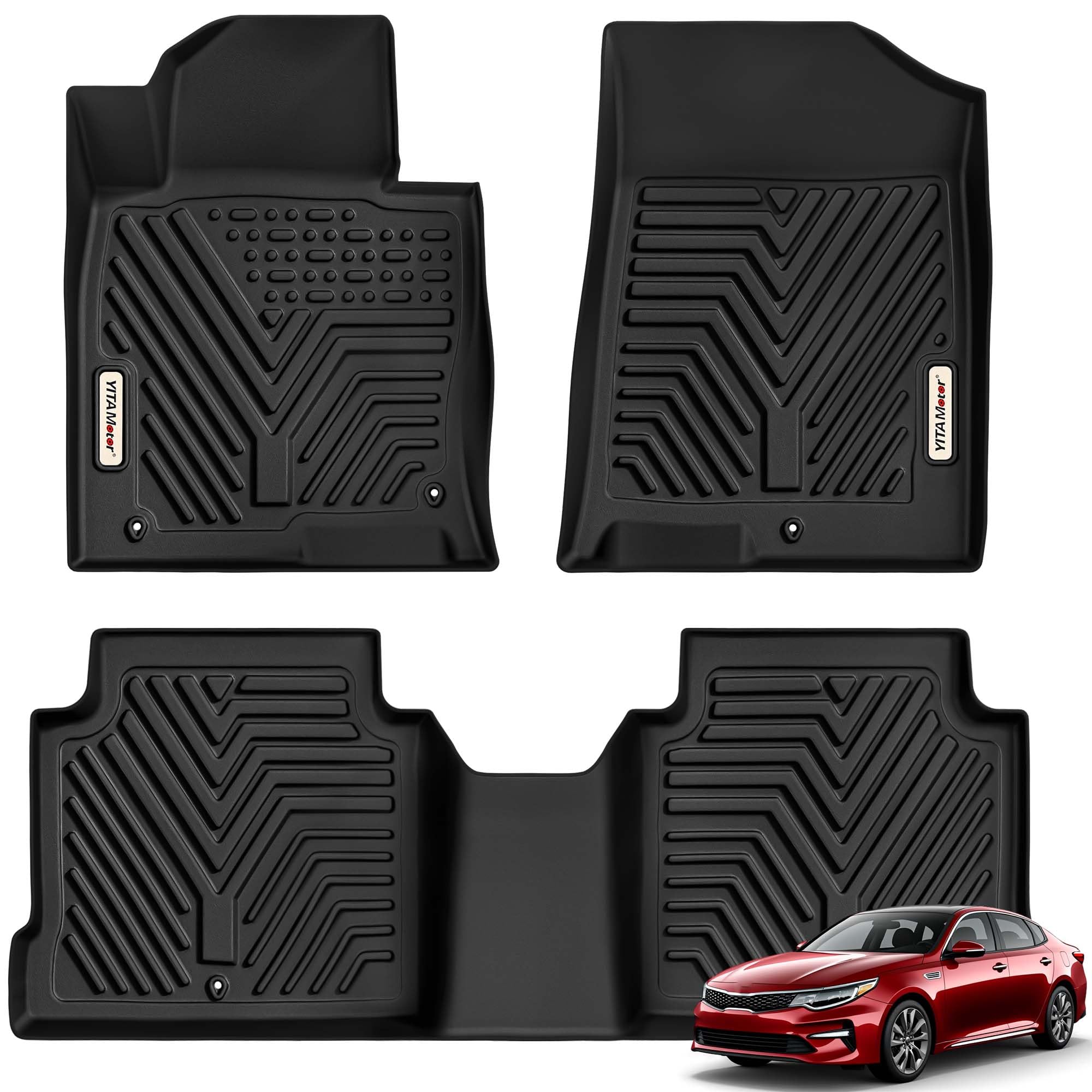 Yitamotor Floor Mats Compatible With Optima & Sonata, Custom Floor Liners Fit For 2016-2020 Kia Optima, 2015-2019 Hyundai Sonata