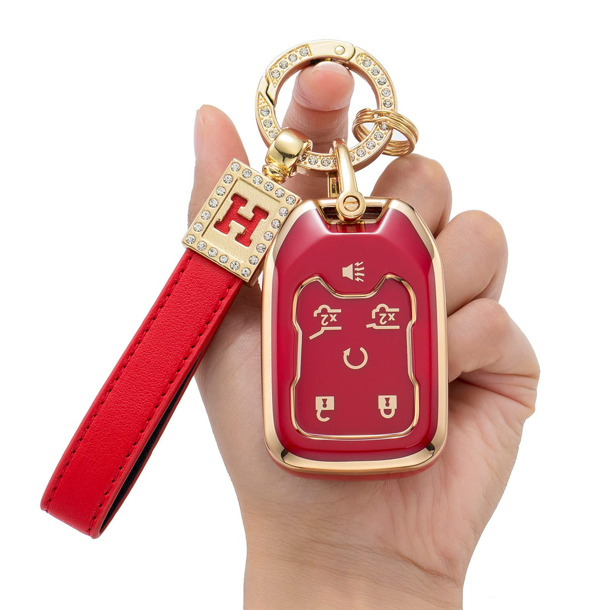 Ocezbiis For Chevy Key Fob Cover With Keychain,Soft Tpu 360 Degree Protection Key Case For 2019-2023 Chevrolet Silverado Gmc Sie