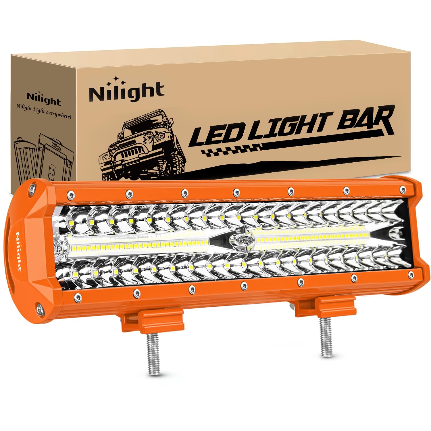 Nilight Led Light Bar 12Inch 300W Flood Spot Combo Triple Row Driving Lamp Roof Bumper Off Road Work Lights For Van Camper Wagon