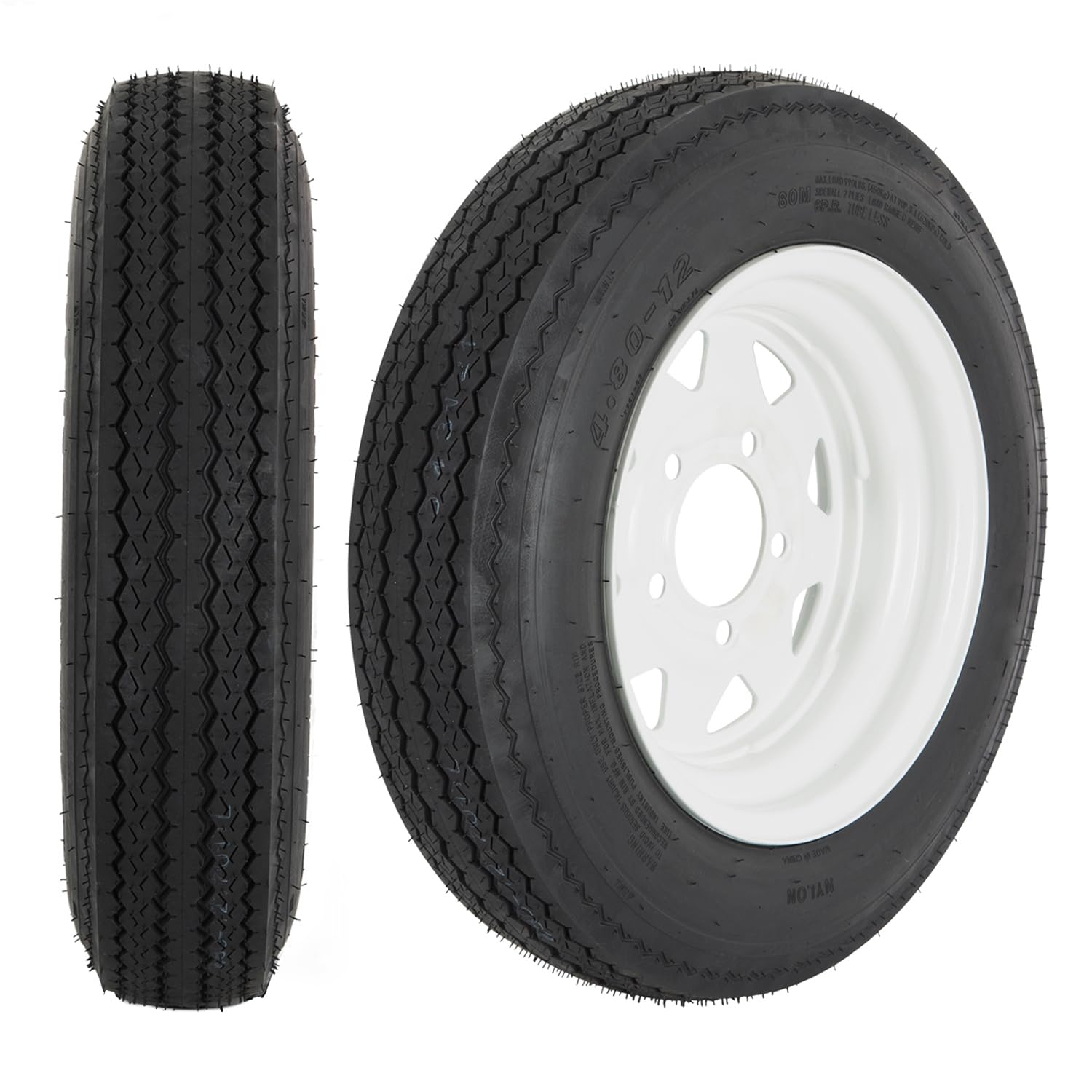 YUANXING Trailer Tires on Rim 4.80-12 480-12 4.80 X 12 Load Range C