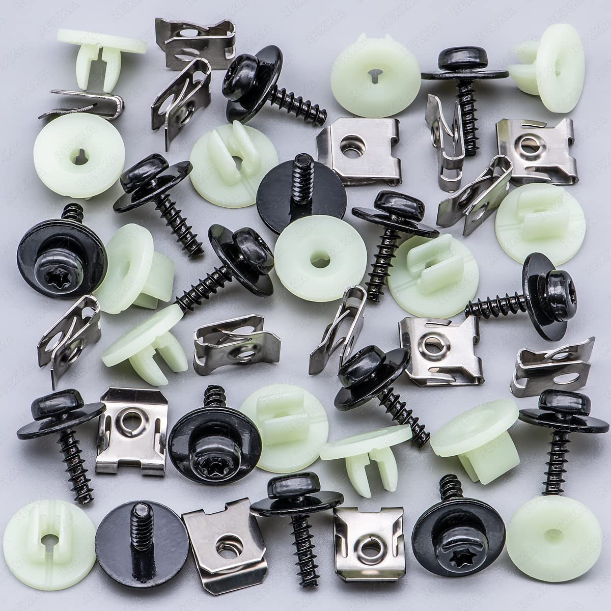 Rexka 15 Sets T30 Engine Splash Shield Guard Undertray Cover Screws Bolt Nut Clip Kit Compatible With Ford Focus Fusion Escape E