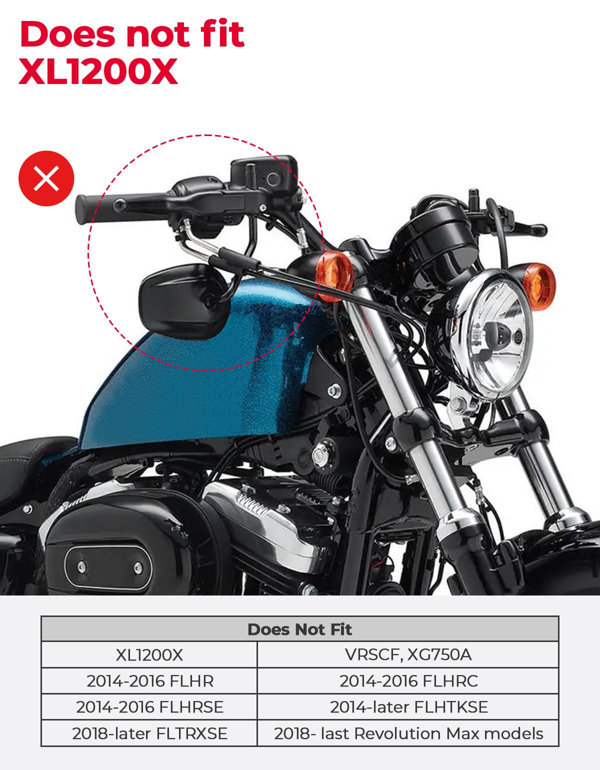 Kemimoto Motorcycle Mirrors M8 Rear View Side Mirrors 360 Degree Adjustment Mirror Black Long Stem Handlebar Mirrors Compatible With Sportster Touring Dyna Softail