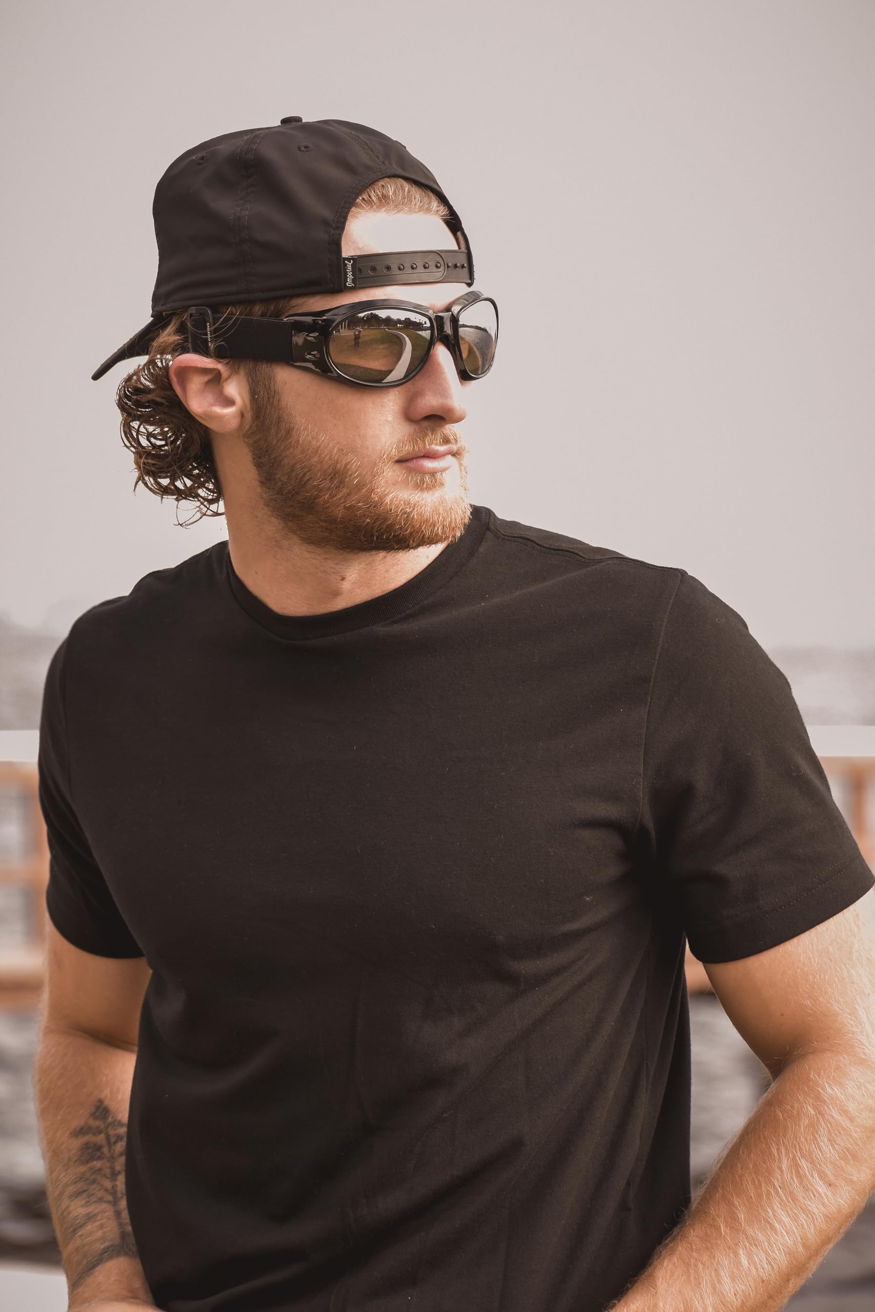 Birdz Eagle Red Baron Style Motorcycle Padded Airsoft Goggles Yellow & Driving Mirror Lens For Day & Night Riding Comfort Perfect Googles For Any Weather Condition