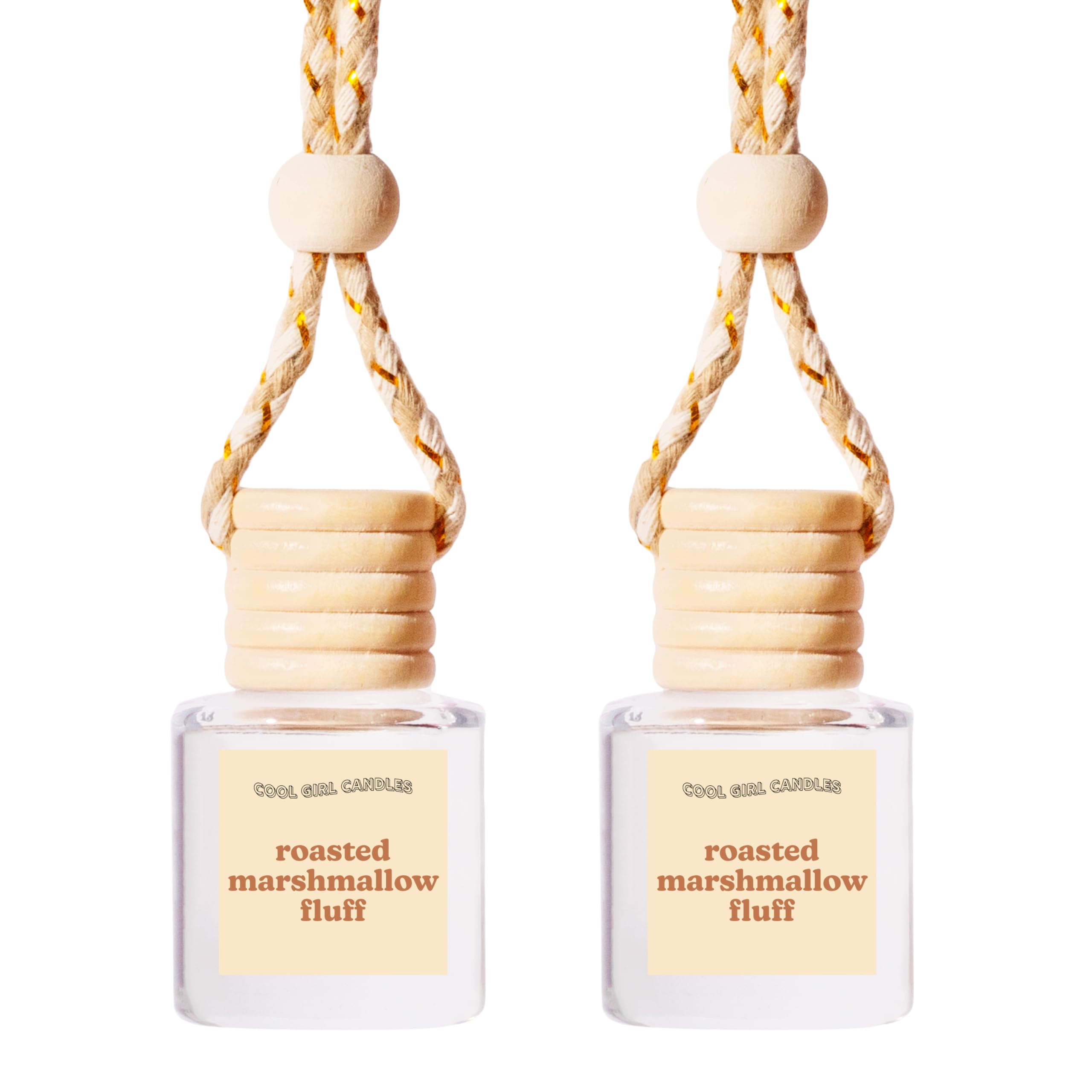 Coolgirlcandles Roasted Marshmallow Fluff Car Hanging Fragrance Oil Diffuser Car Air Freshener Diffuser For Essential Oils, Scen