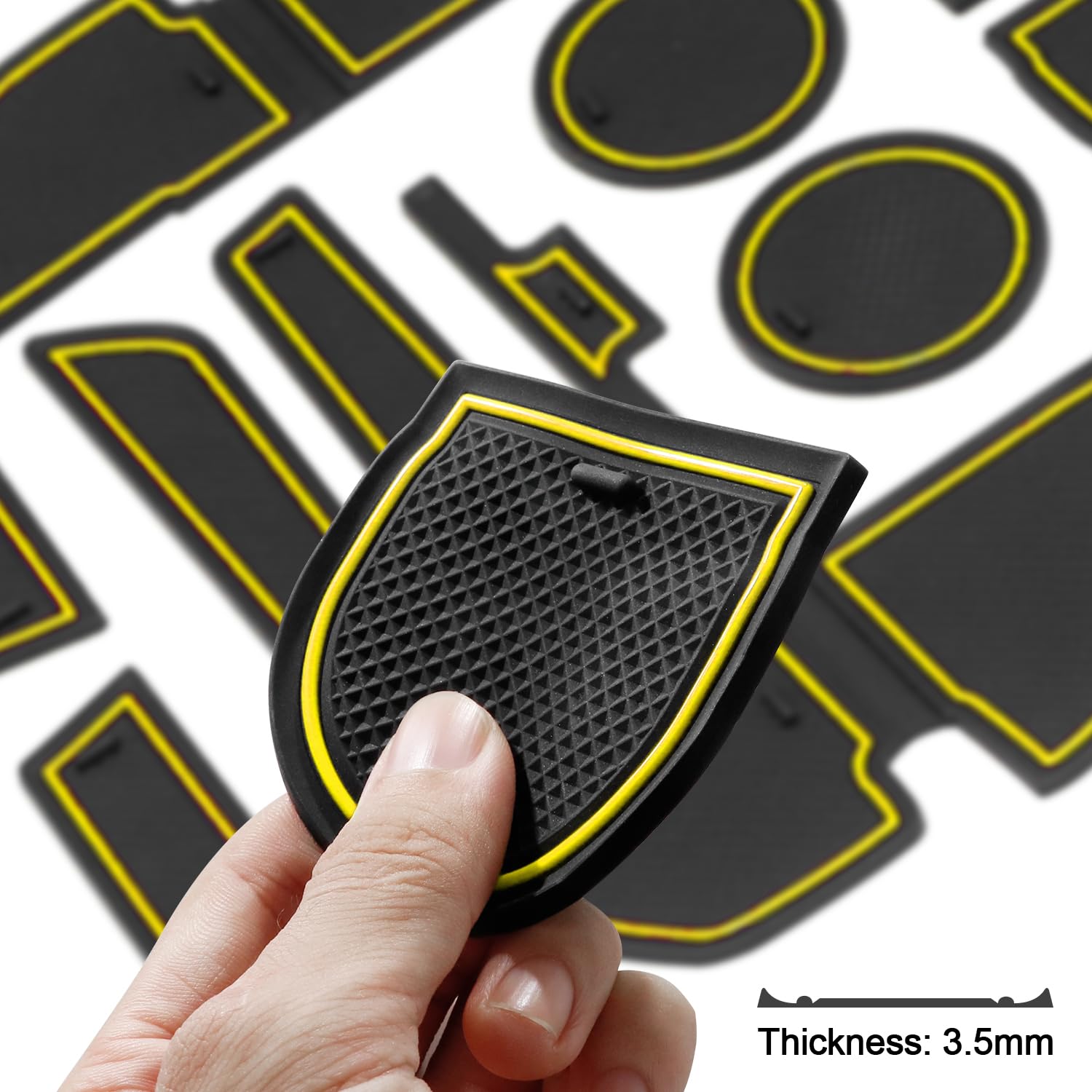 Mochent Cup Holder Insert For Subaru Crosstrek 2023 2022 2021 2020 2019 2018 And For Subaru Impreza 2017-2023 Center Console Mat Non-Slip Door Pocket Liners Interior Accessories (Yellow)